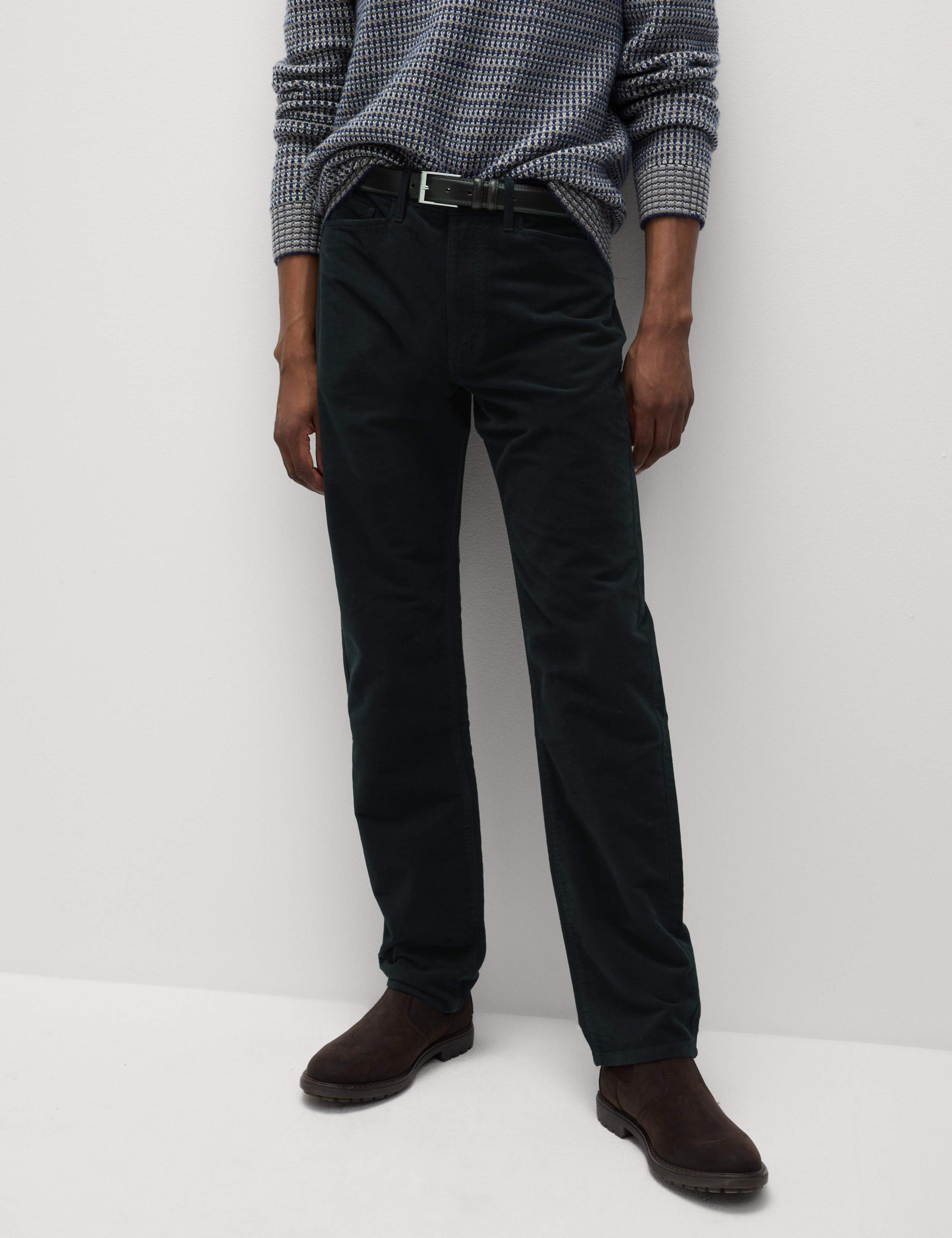 Regular Fit Italian Moleskin 5 Pocket Trousers 4 of 6