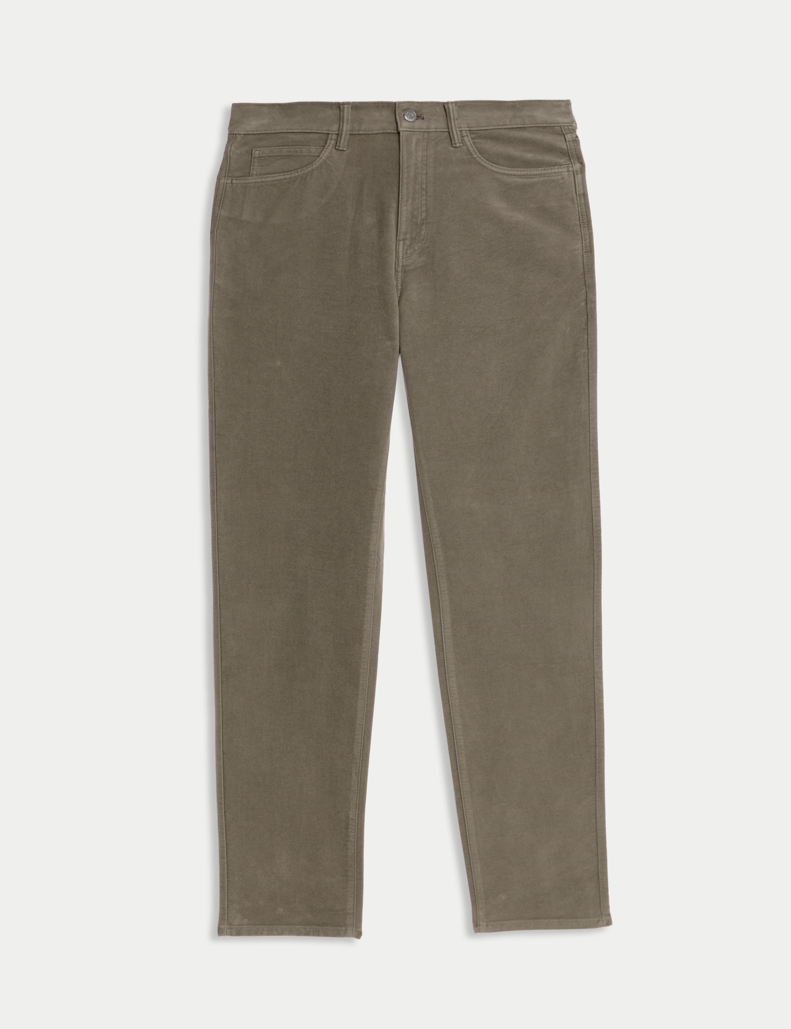 Straight Fit Italian Moleskin 5 Pocket Trousers 2 of 7