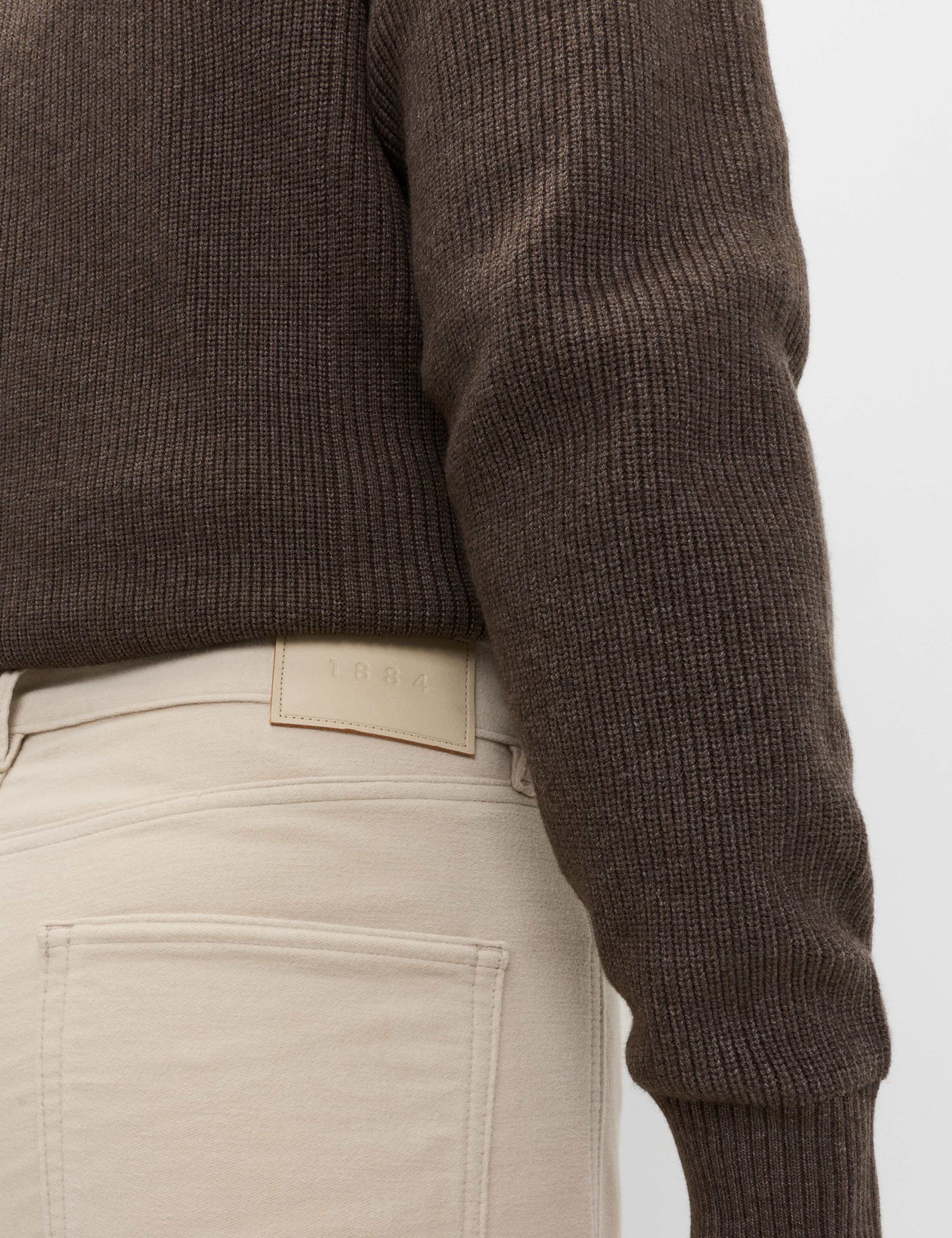 Straight Fit Italian Moleskin 5 Pocket Trousers 6 of 7