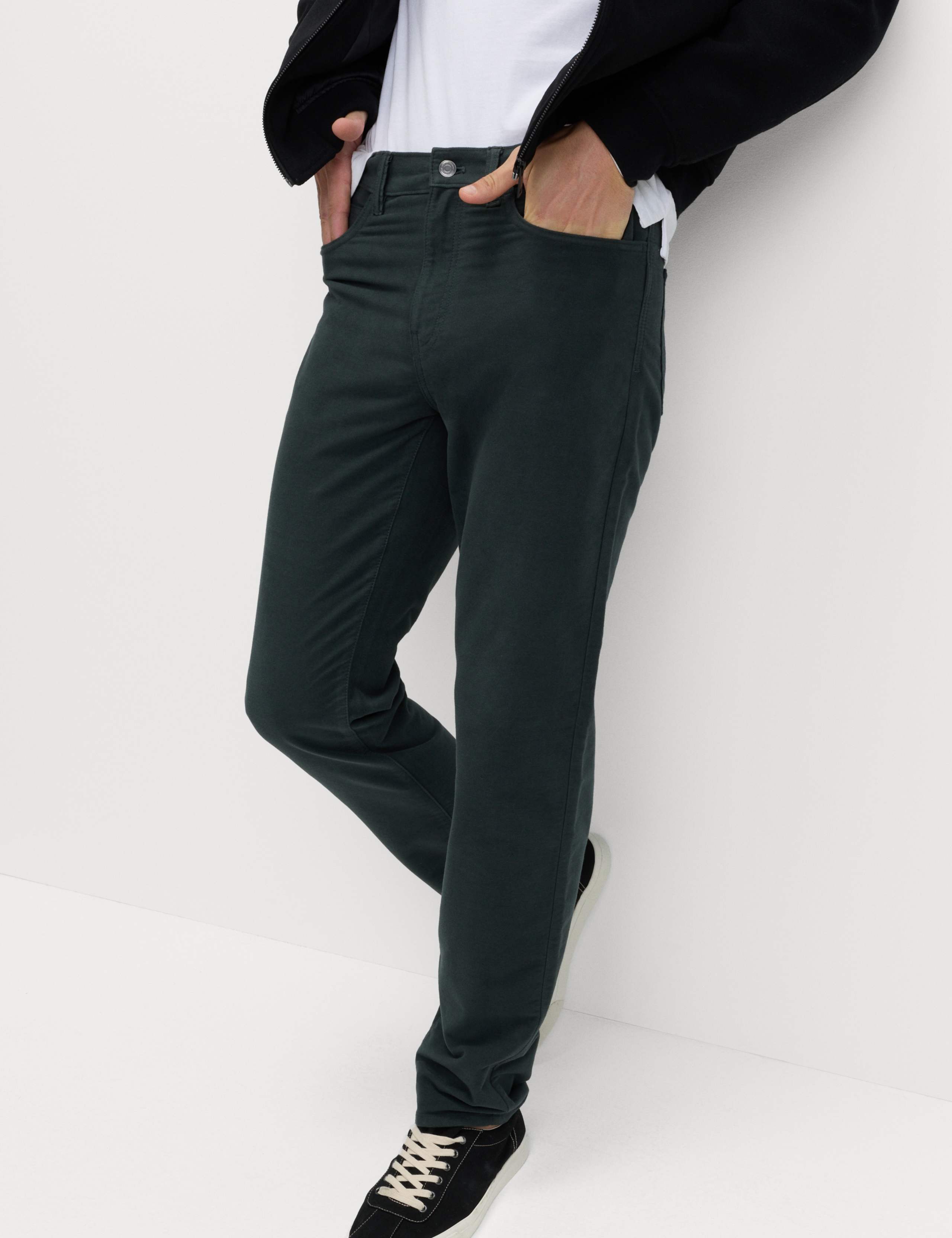 Straight Fit Italian Moleskin 5 Pocket Trousers 1 of 5