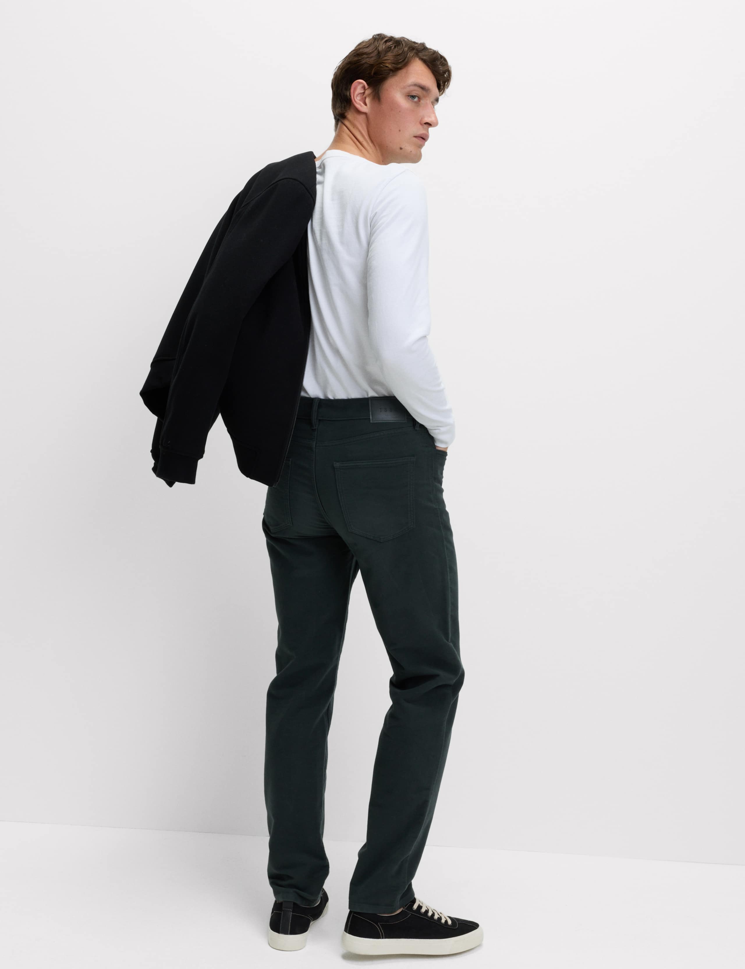 Straight Fit Italian Moleskin 5 Pocket Trousers 5 of 5