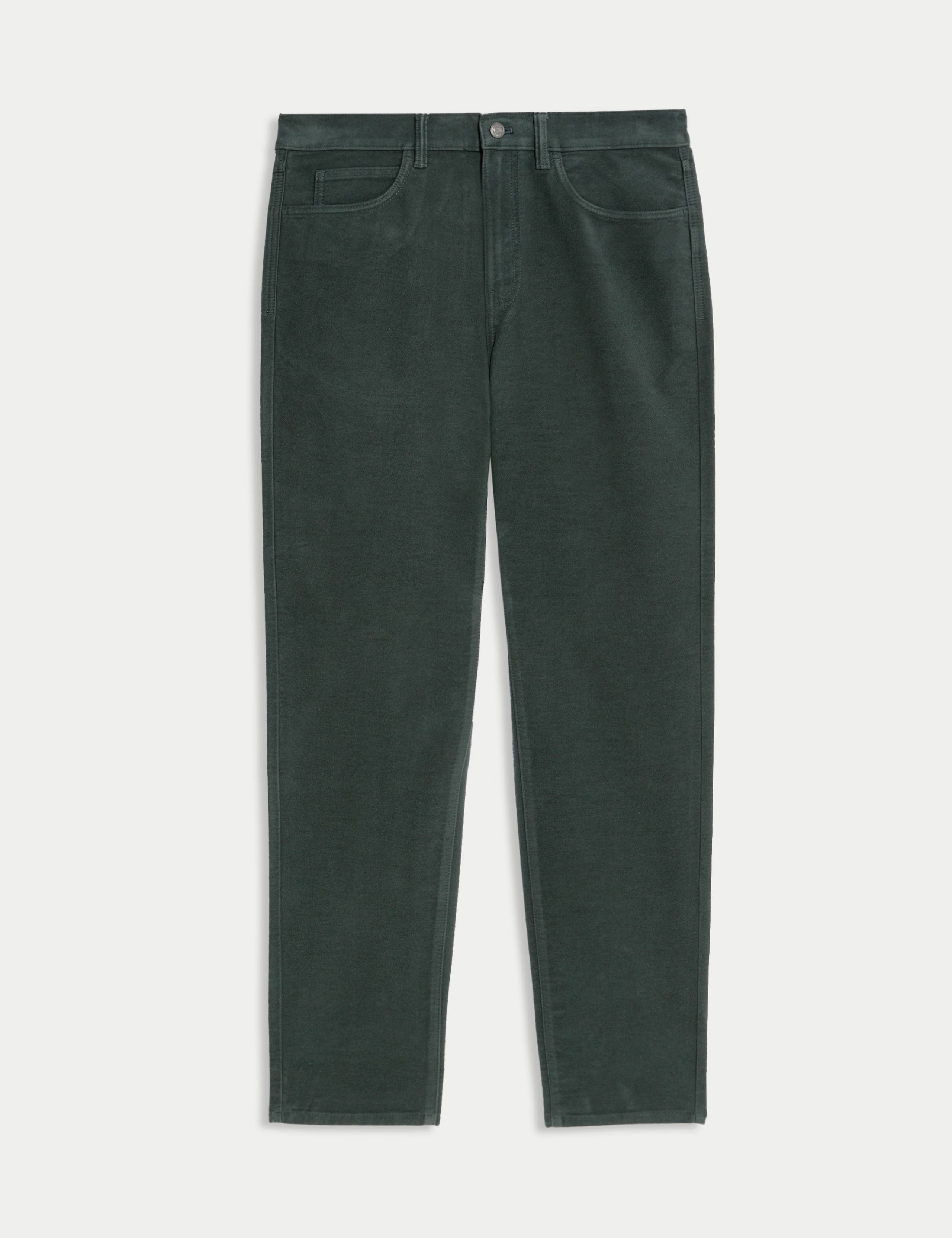 Straight Fit Italian Moleskin 5 Pocket Trousers 2 of 5