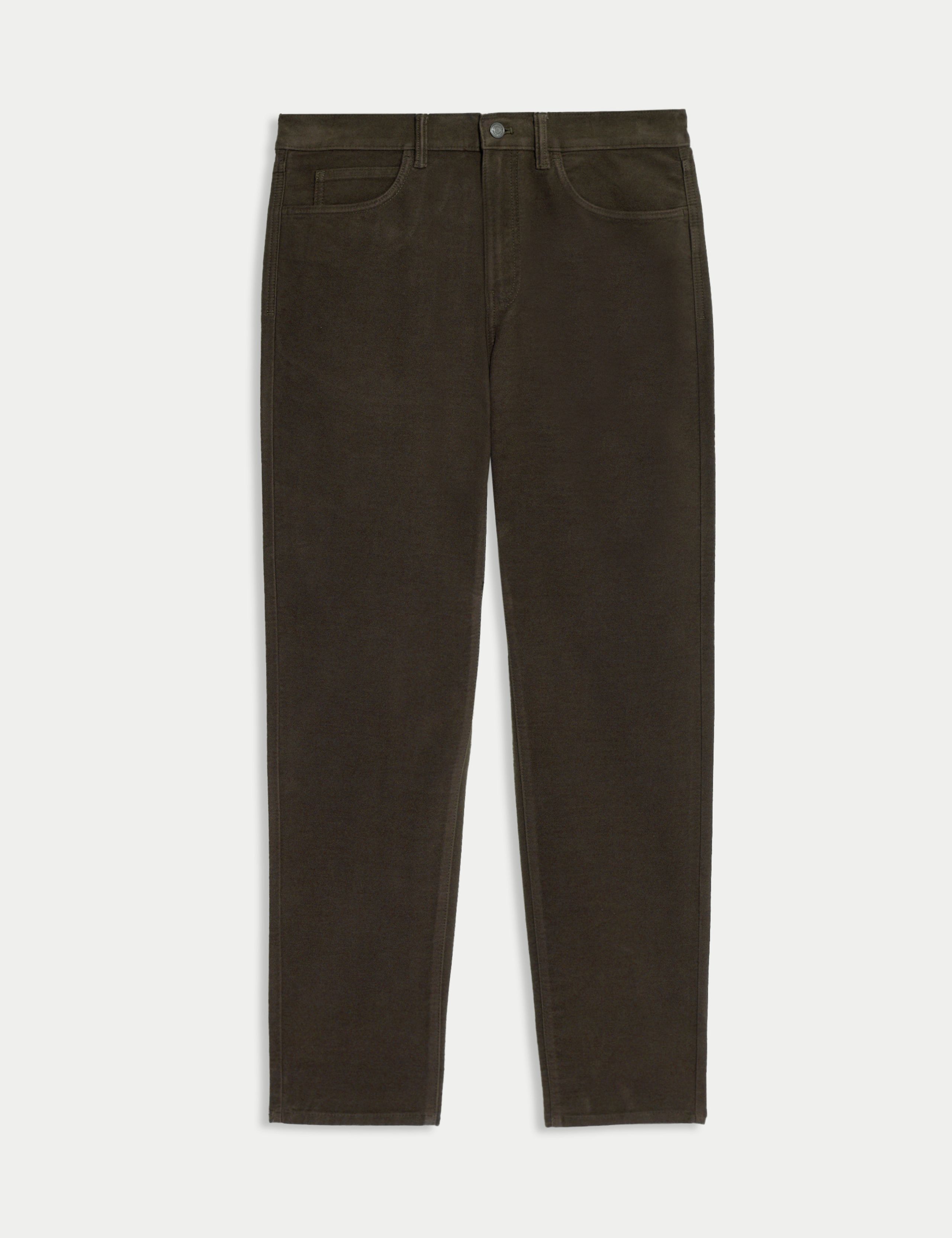 Straight Fit Italian Moleskin 5 Pocket Trousers 2 of 5