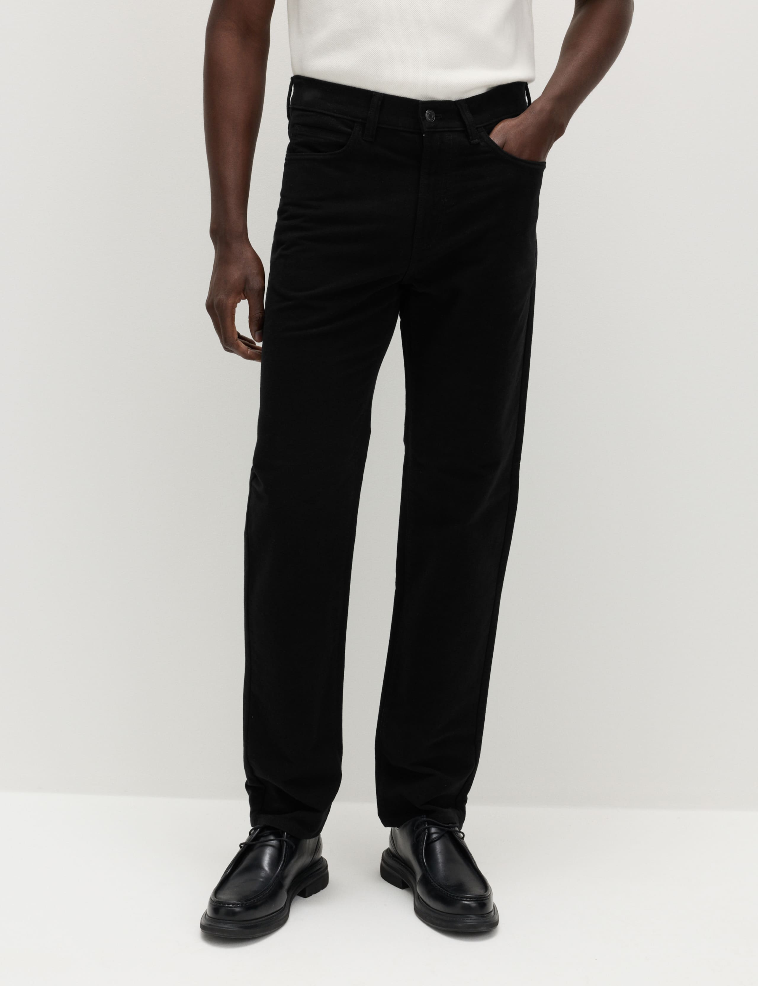 Straight Fit Italian Moleskin 5 Pocket Trousers 1 of 6