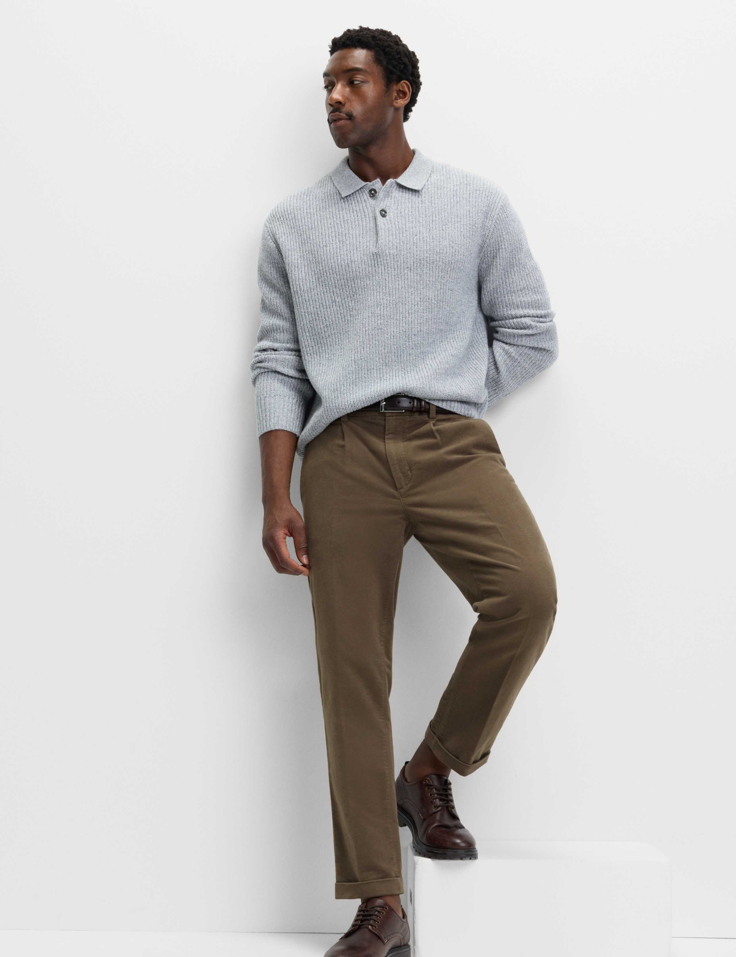 Regular Fit Italian Moleskin Trousers 1 of 6