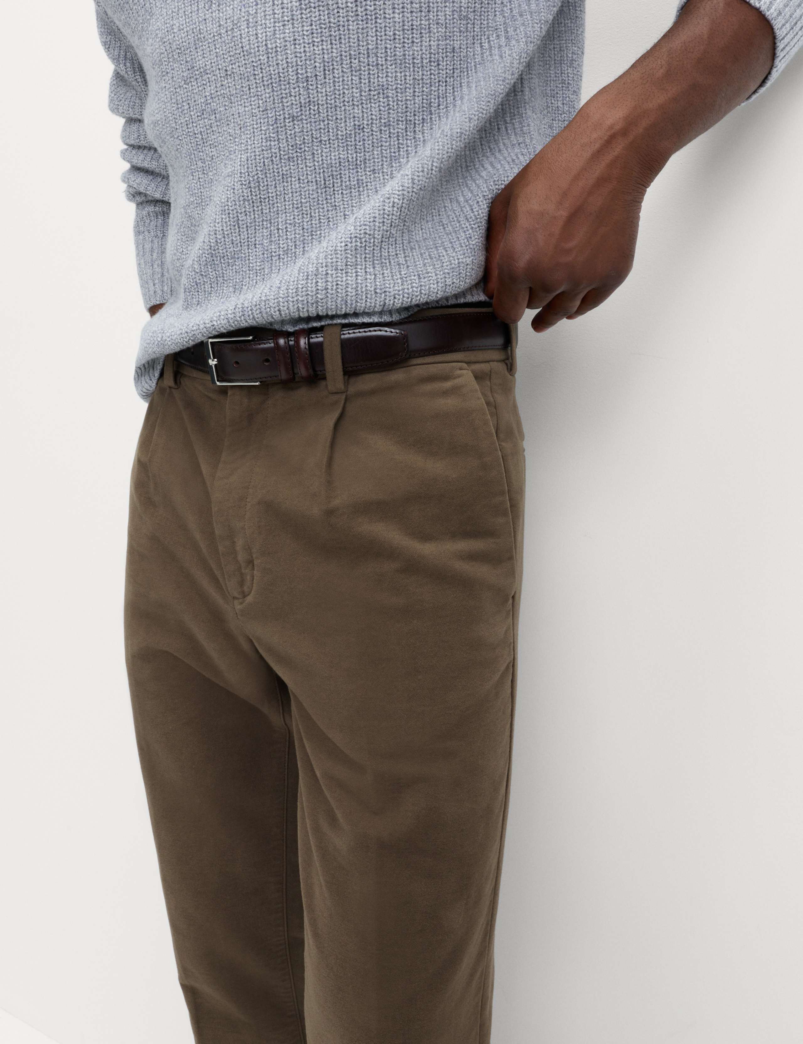 Regular Fit Italian Moleskin Trousers 6 of 6