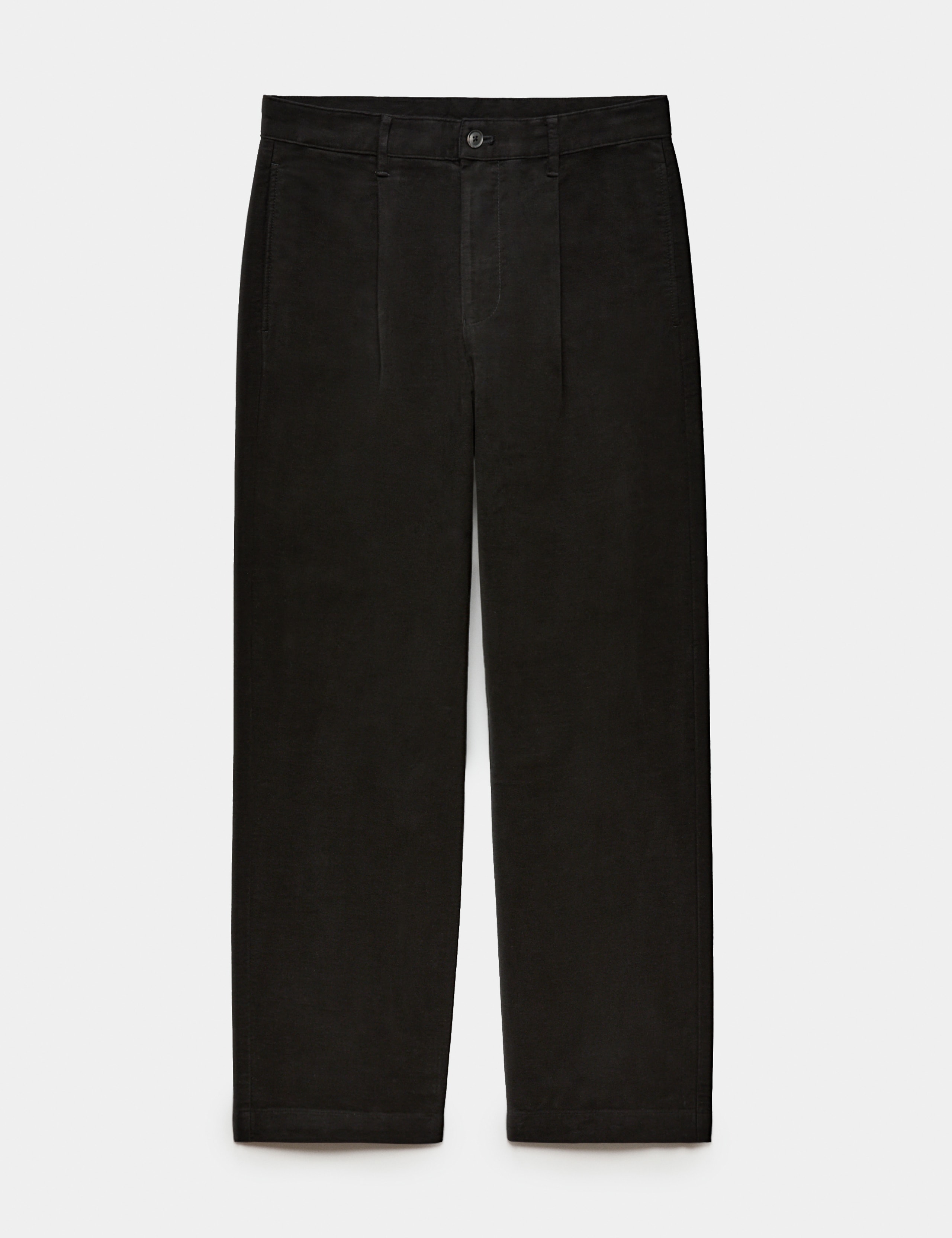 Relaxed Fit Cotton Rich Moleskin Pleat Trousers 2 of 6