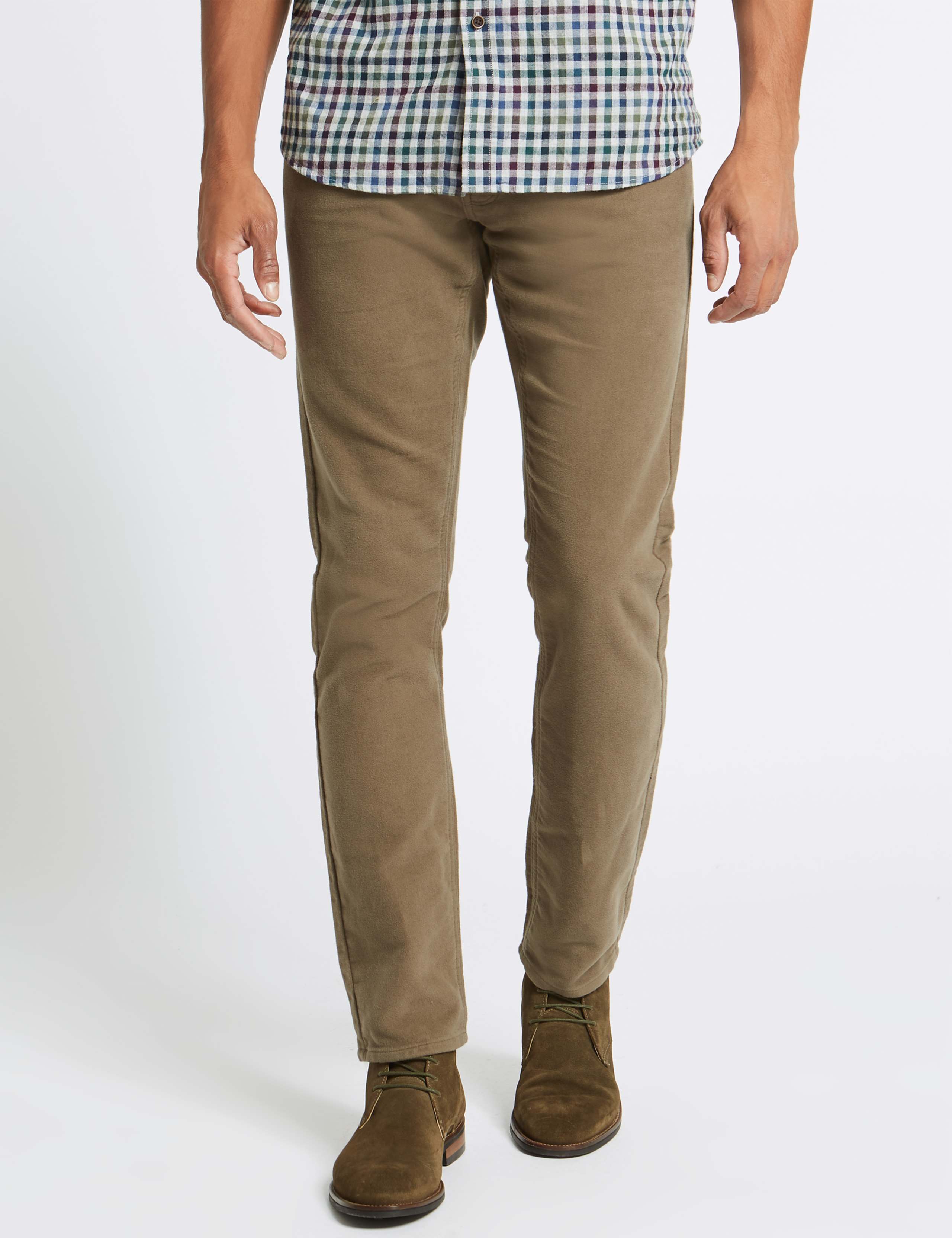 Italian Moleskin Slim Fit 5 Pocket Trousers 1 of 4
