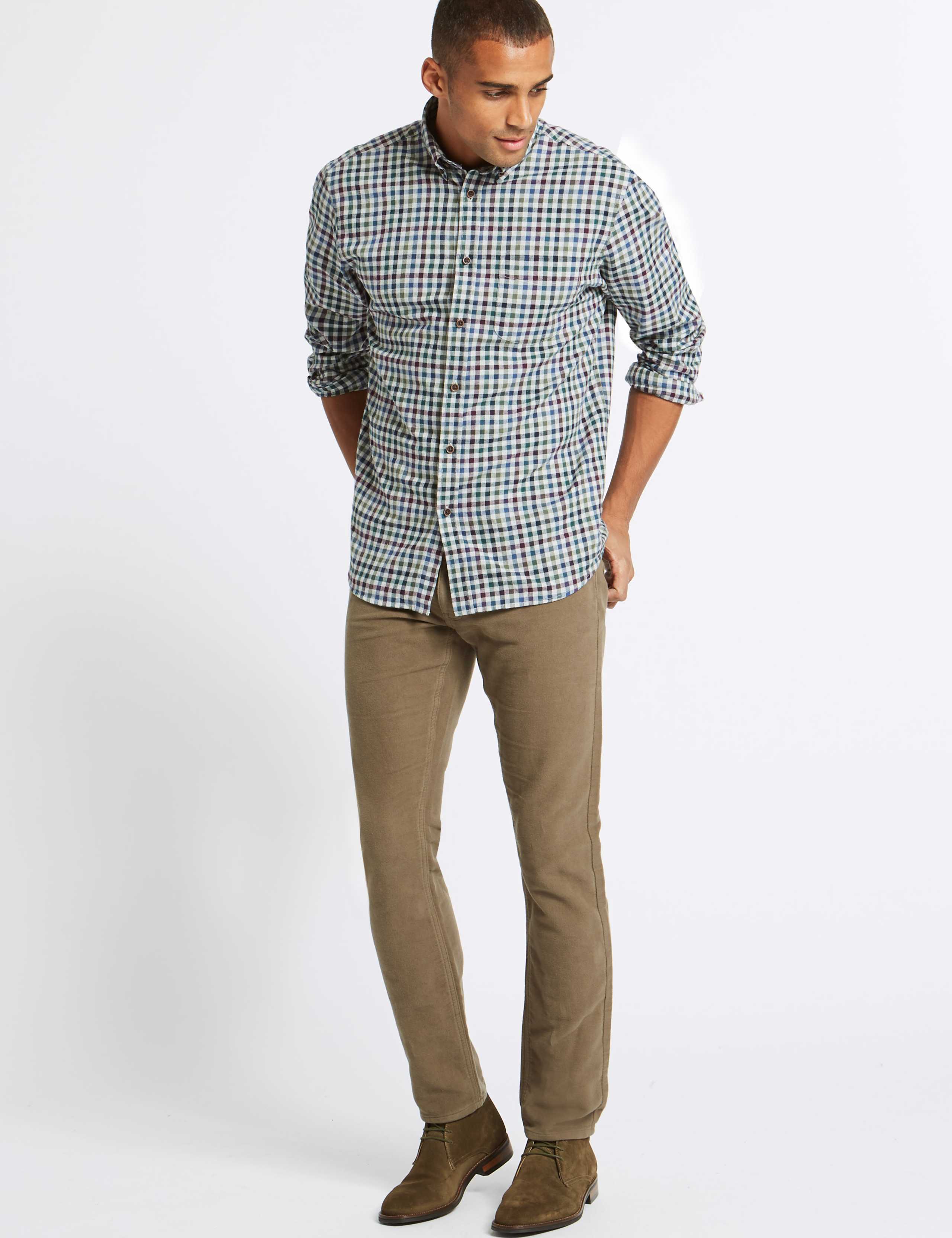 Italian Moleskin Slim Fit 5 Pocket Trousers 3 of 4