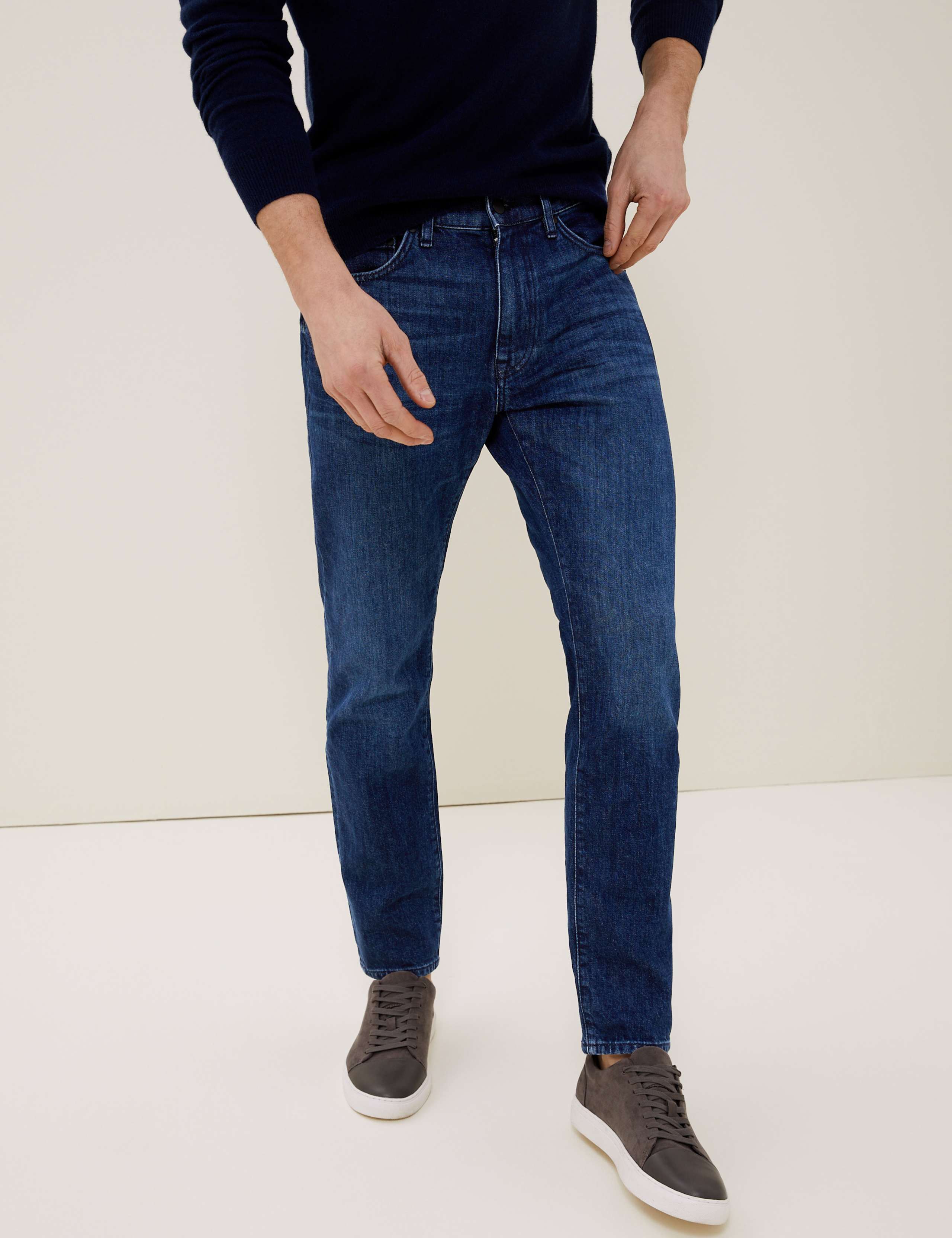 Slim Fit Organic Cotton Italian Jeans 3 of 6
