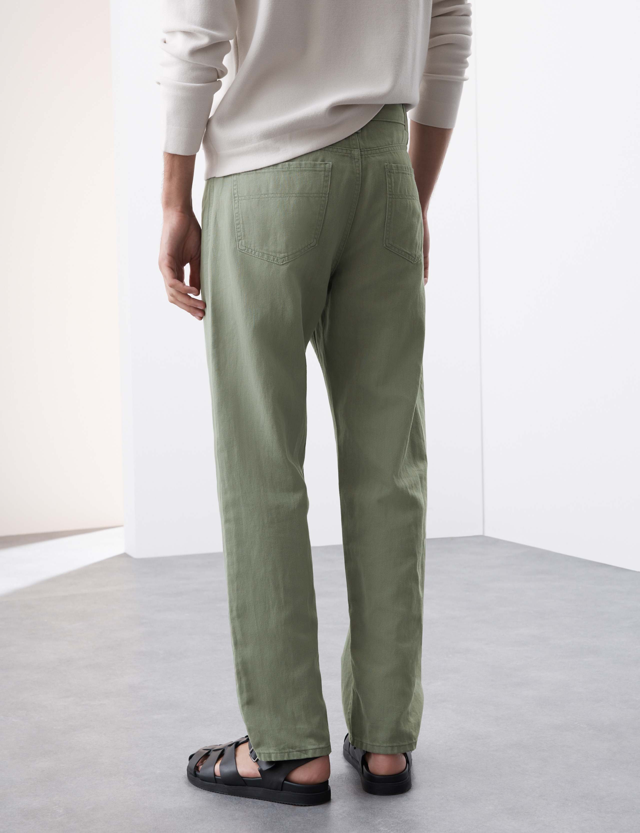Loose Fit Lightweight Linen Blend Jeans 5 of 5