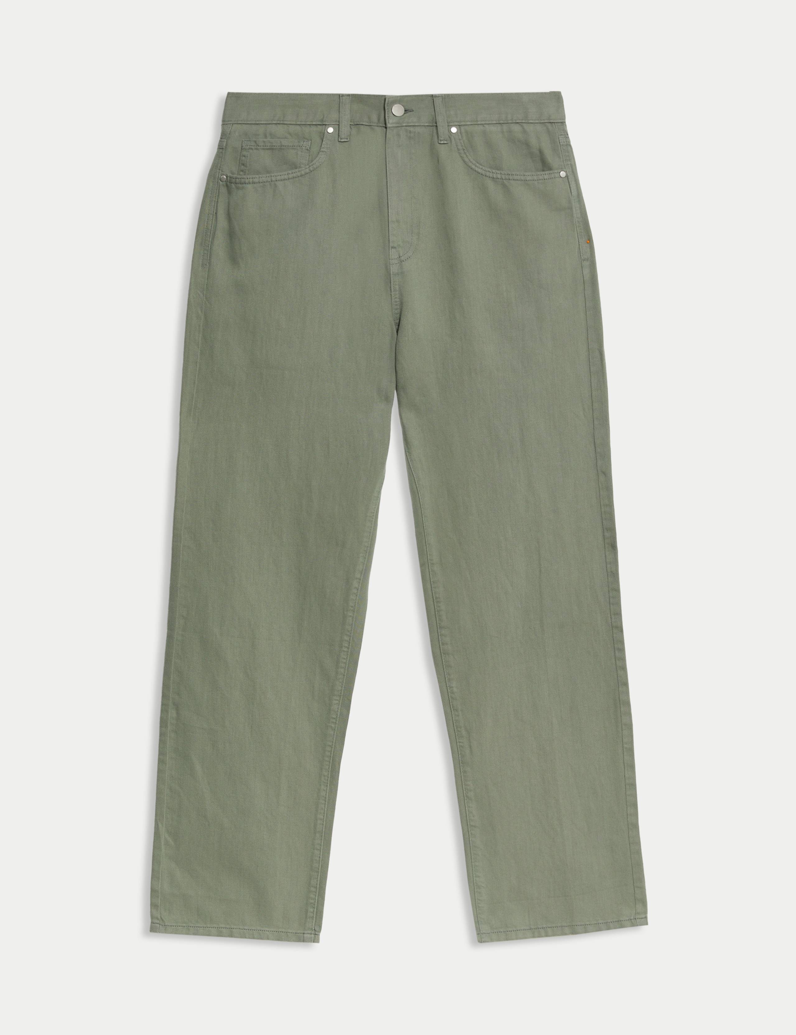 Loose Fit Lightweight Linen Blend Jeans 2 of 5