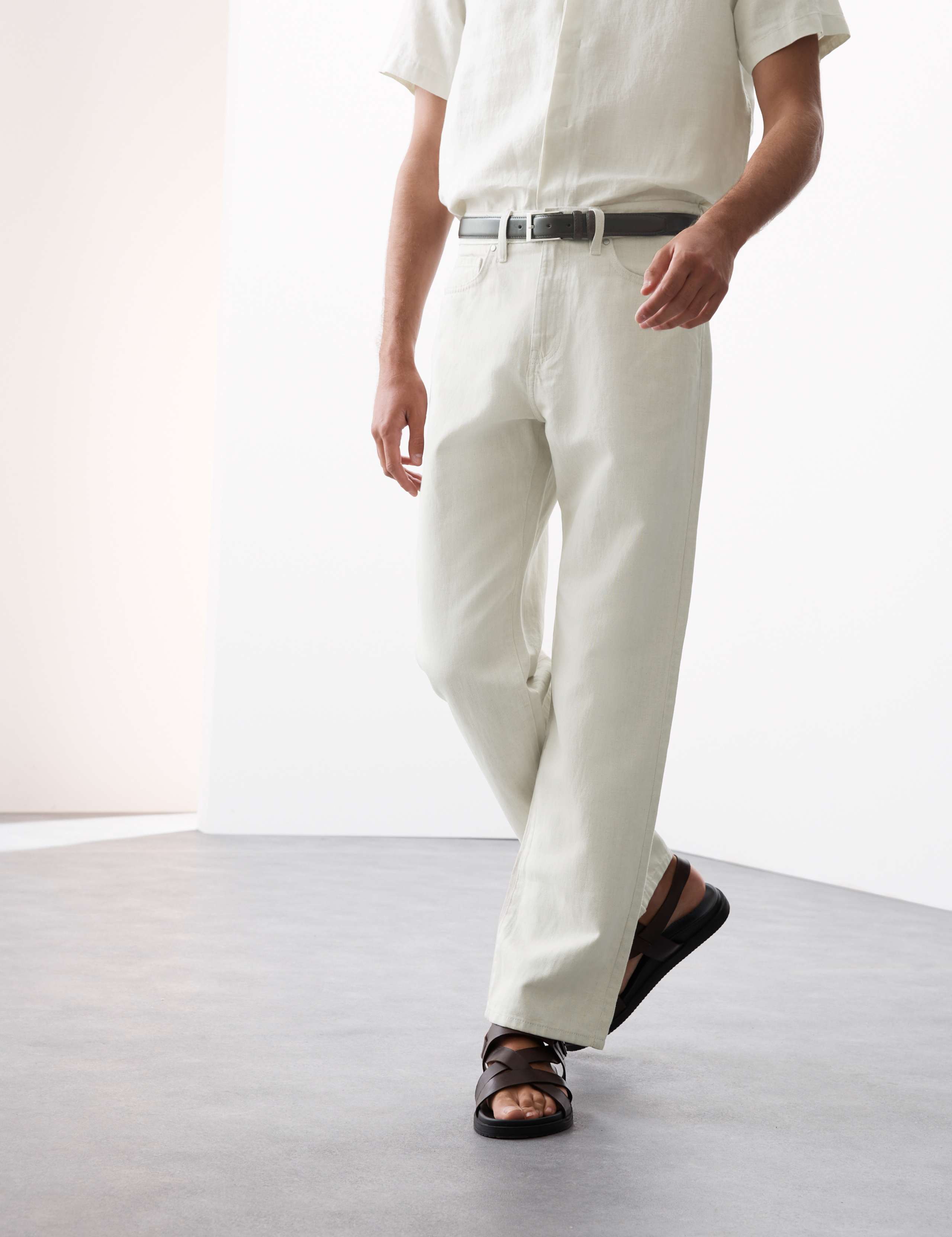 Loose Fit Lightweight Linen Blend Jeans 4 of 6