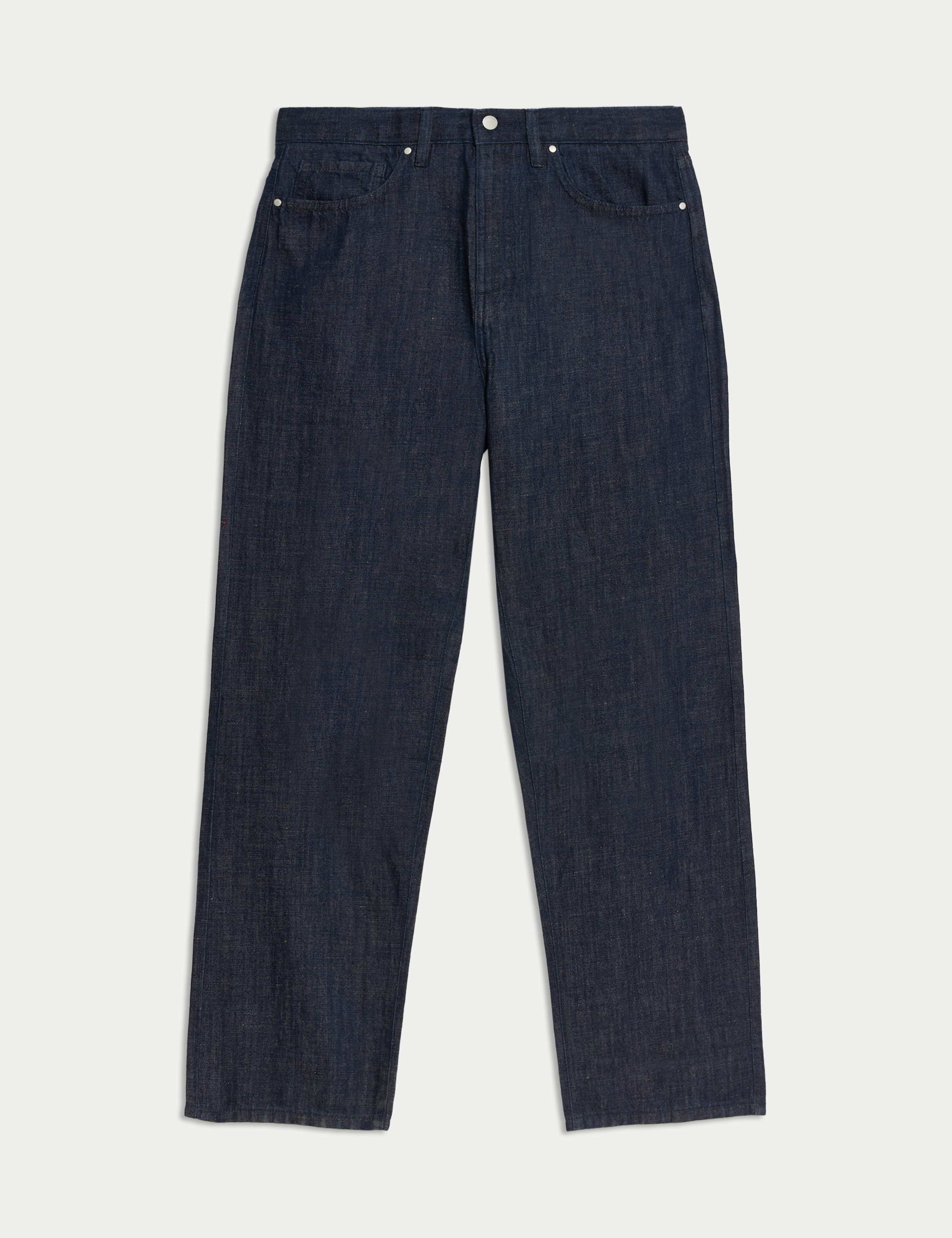 Loose Fit Lightweight Linen Blend Jeans 2 of 5