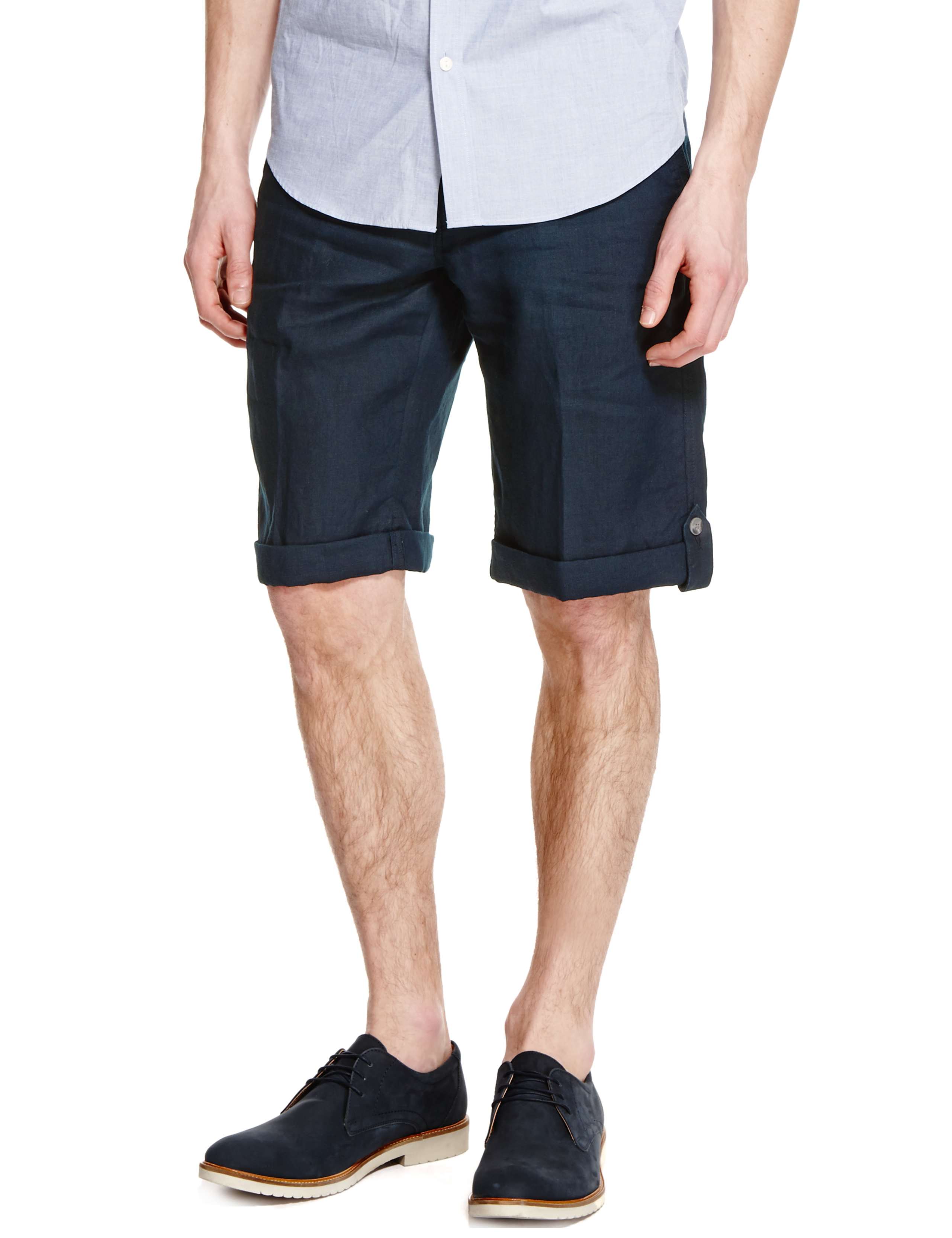 Pure Linen Adjustable Hem Shorts 1 of 3