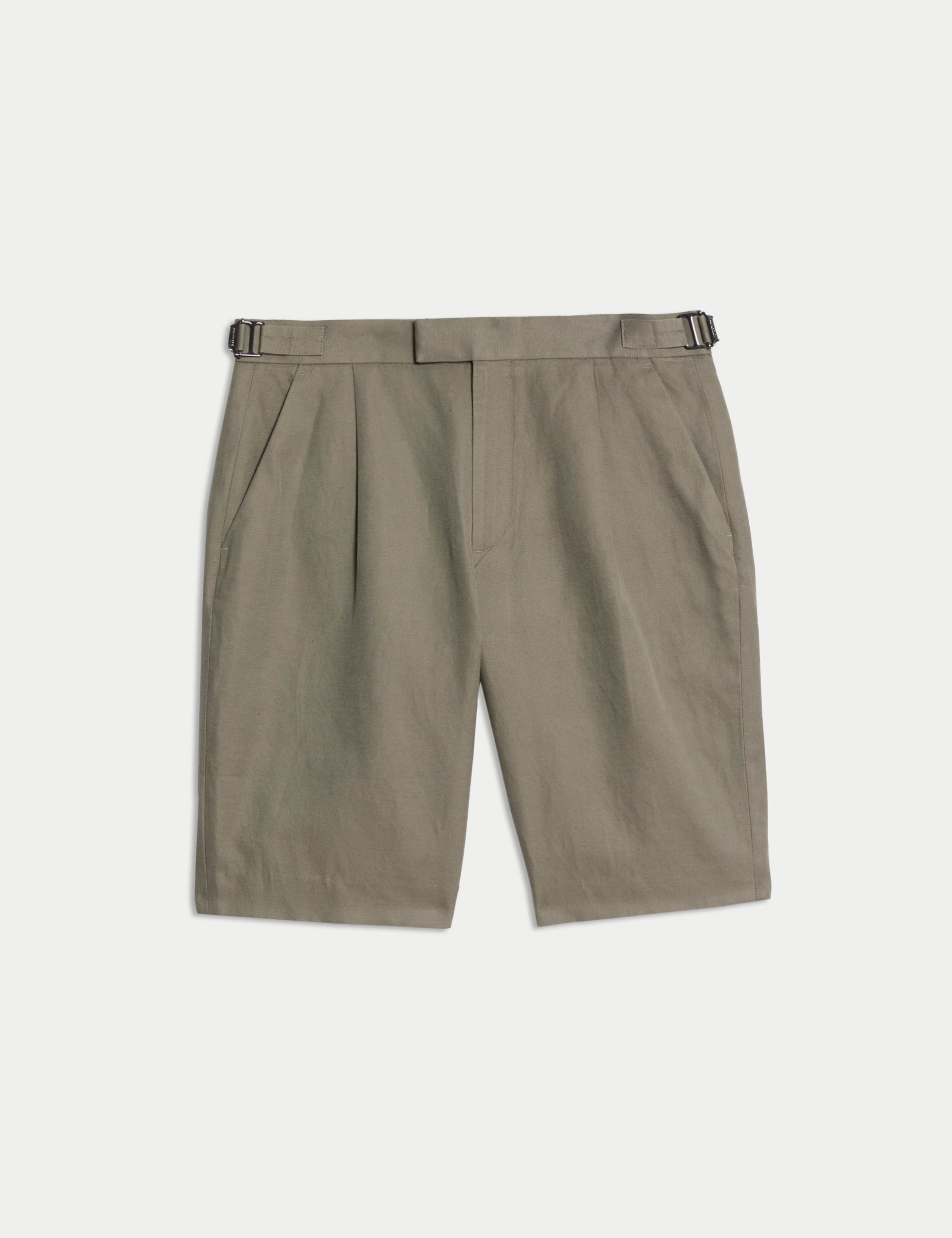 Cotton Linen Blend Single Pleat Shorts 2 of 6