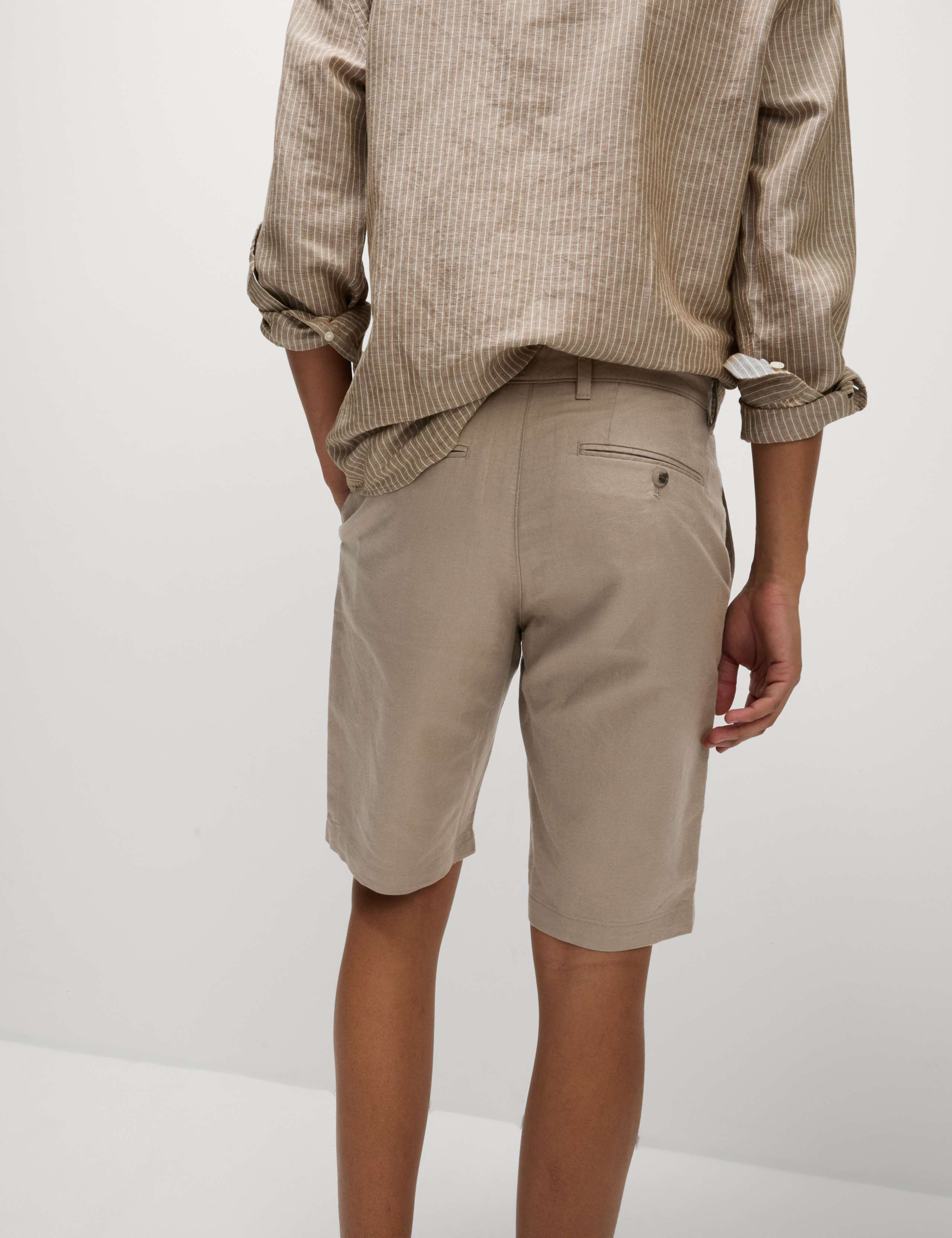Regular Fit Cotton Linen Blend Chino Shorts 5 of 5