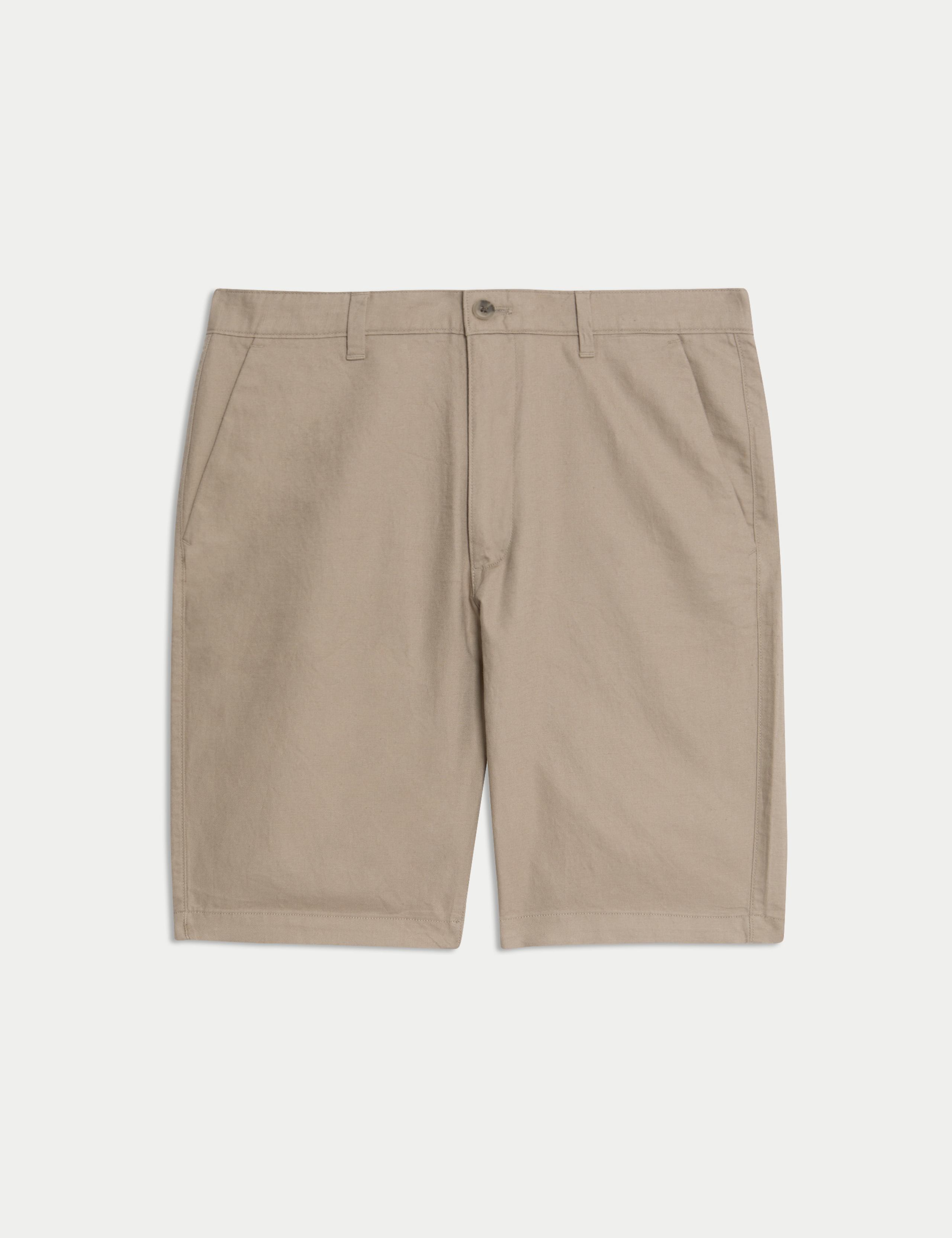 Regular Fit Cotton Linen Blend Chino Shorts 2 of 5