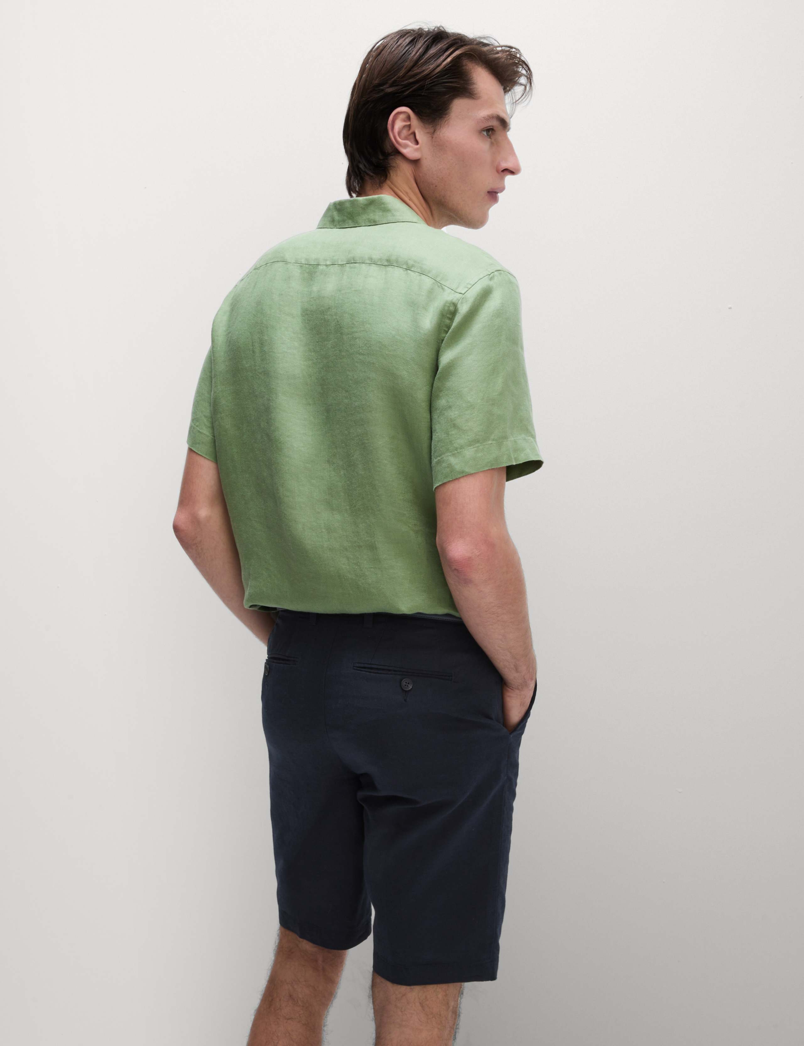 Regular Fit Cotton Linen Blend Chino Shorts 5 of 5