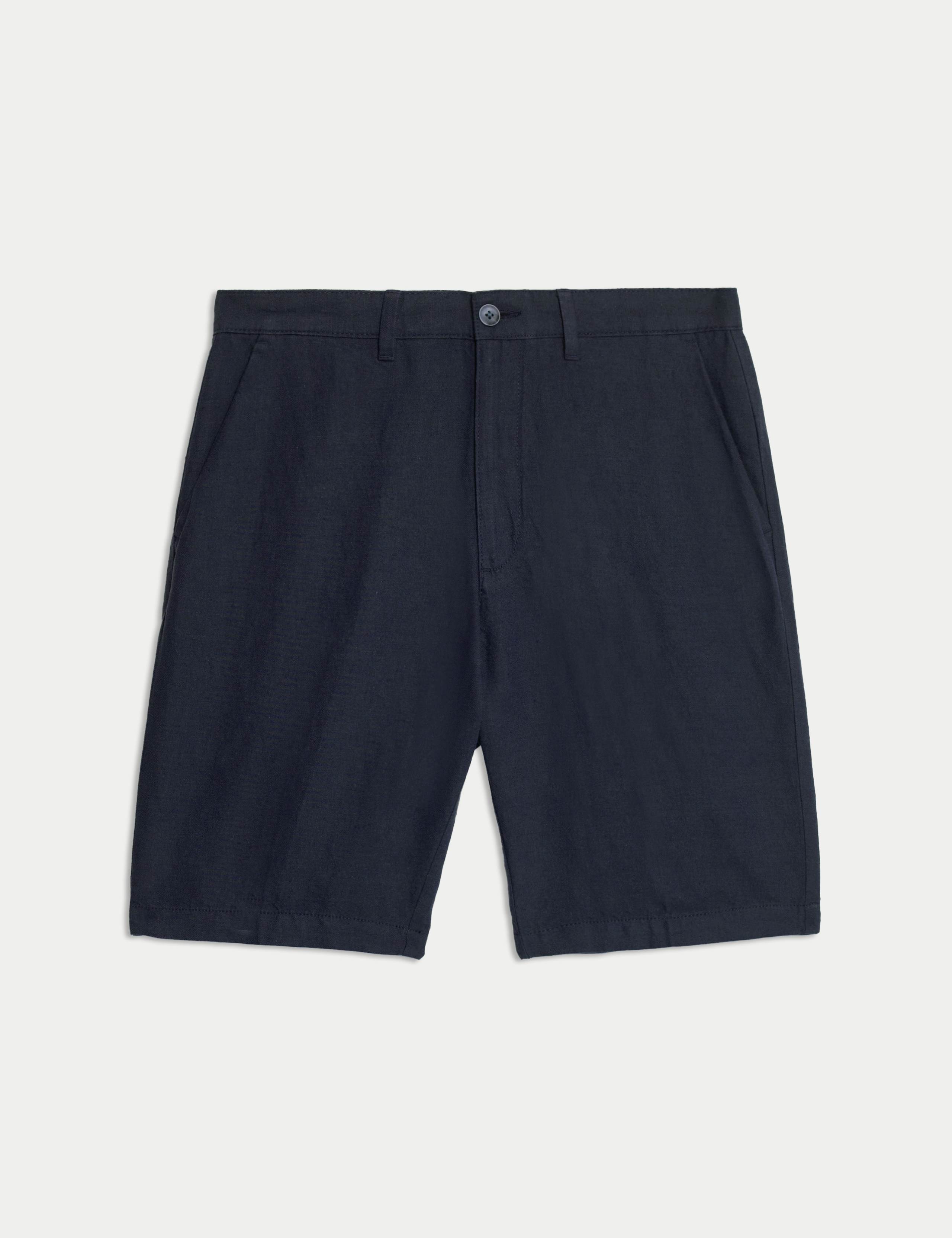 Regular Fit Cotton Linen Blend Chino Shorts 2 of 5
