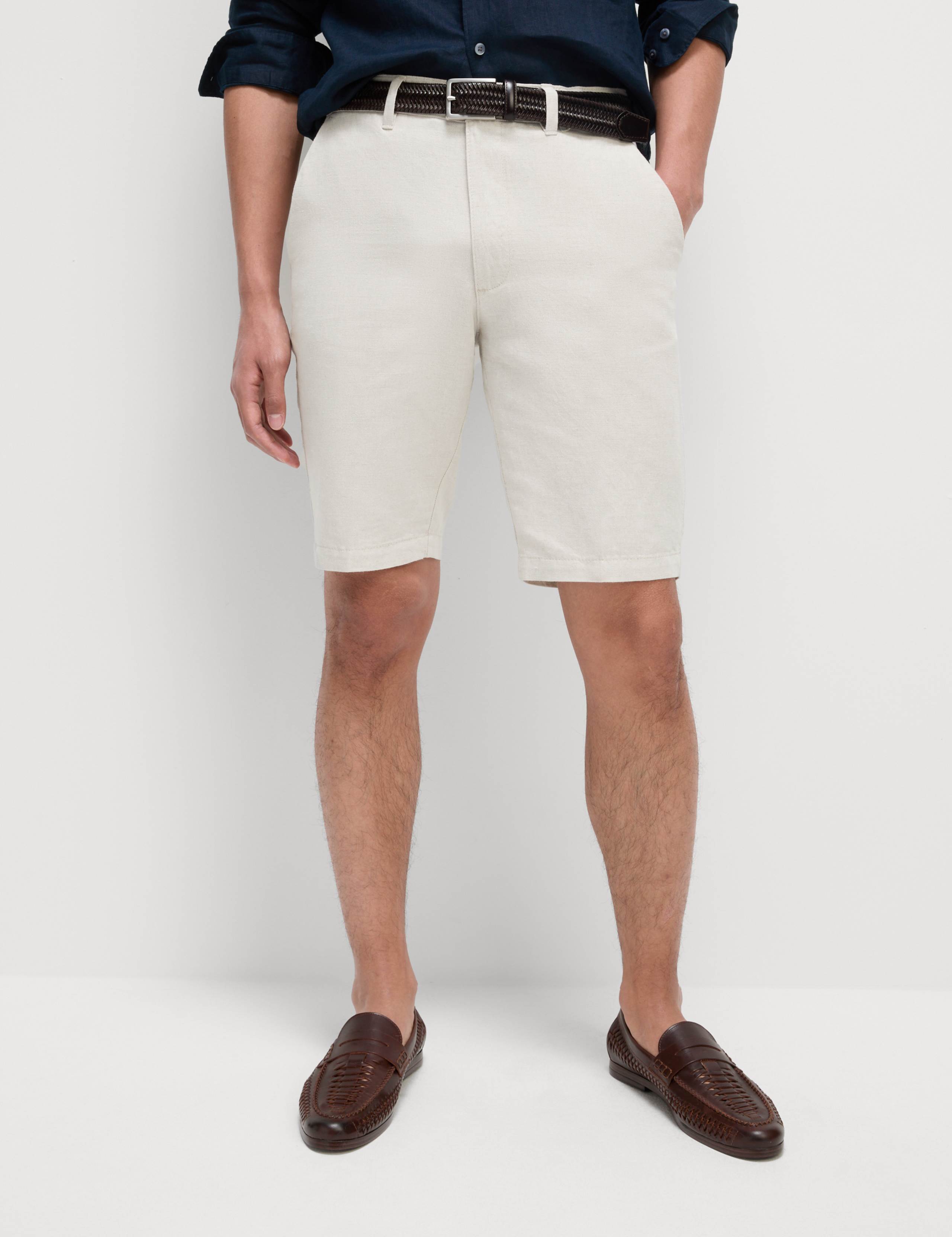 Regular Fit Cotton Linen Blend Chino Shorts 3 of 5