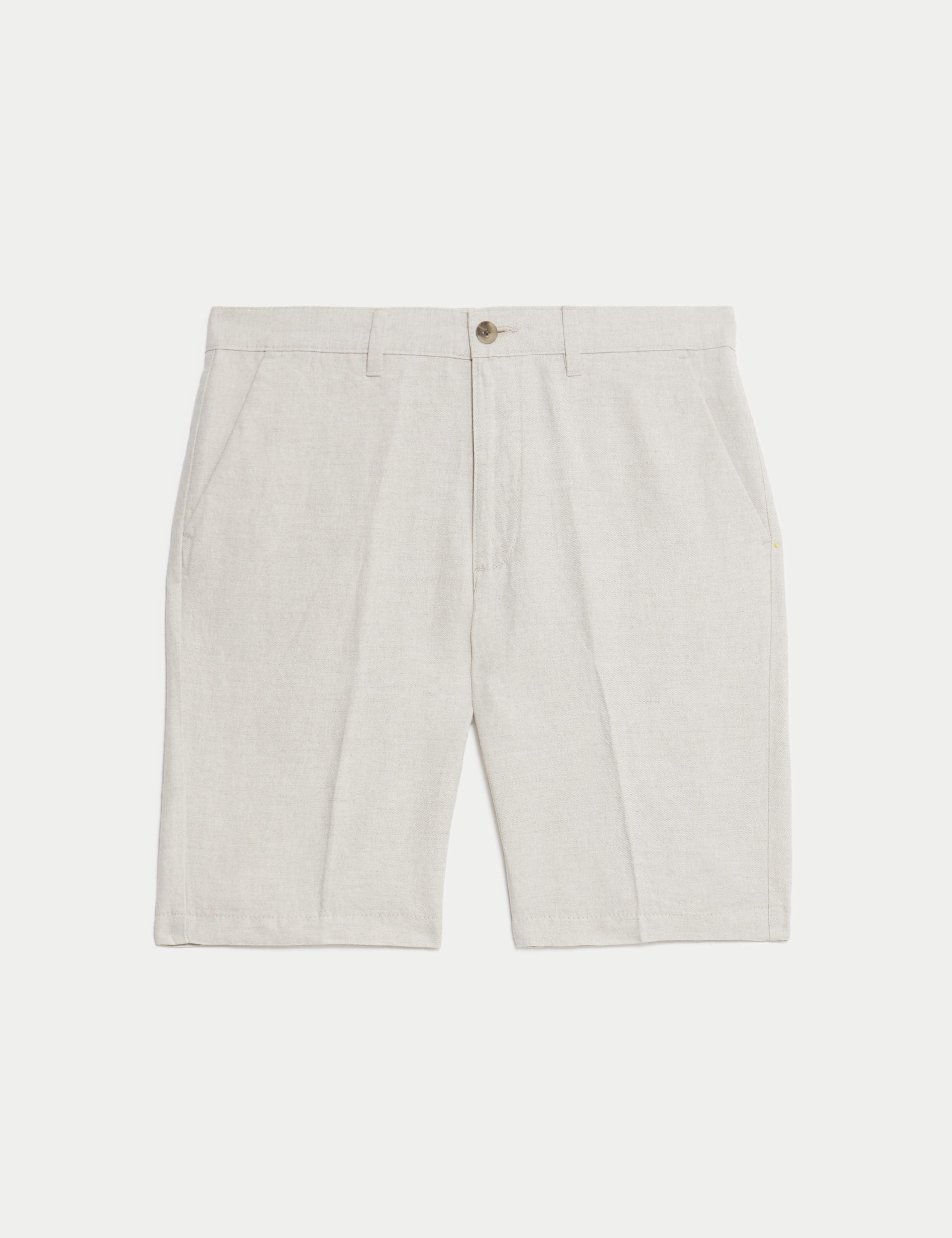 Regular Fit Cotton Linen Blend Chino Shorts 2 of 5