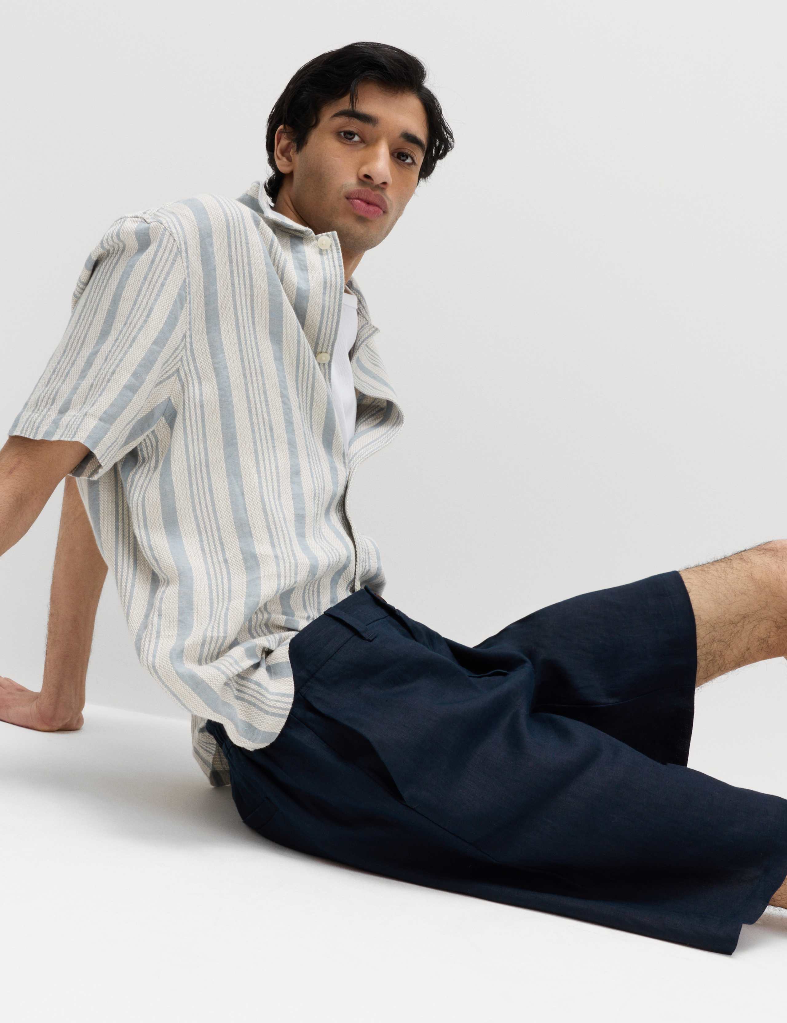 Loose Fit Pure Linen Chino Shorts 5 of 5