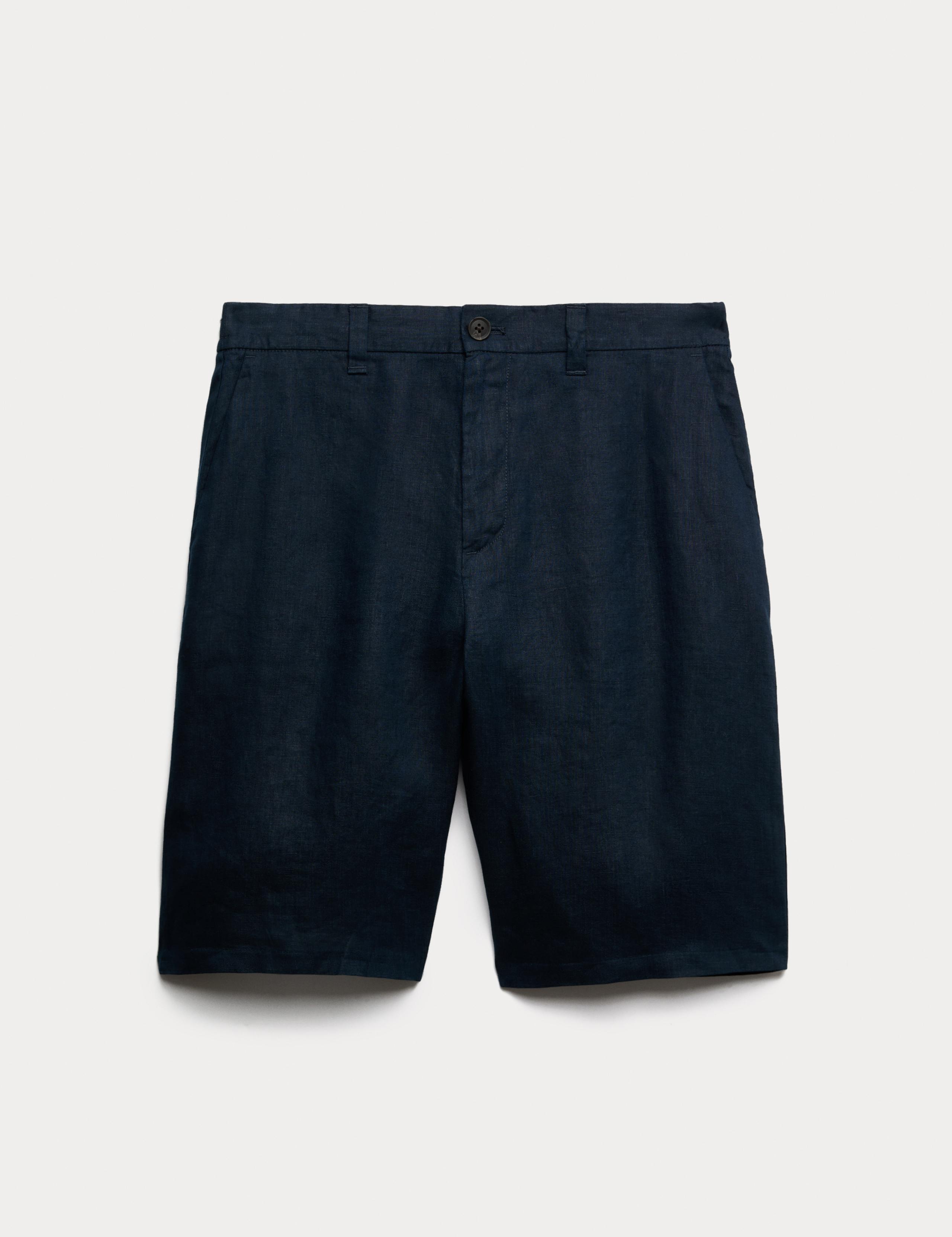 Loose Fit Pure Linen Chino Shorts 2 of 5