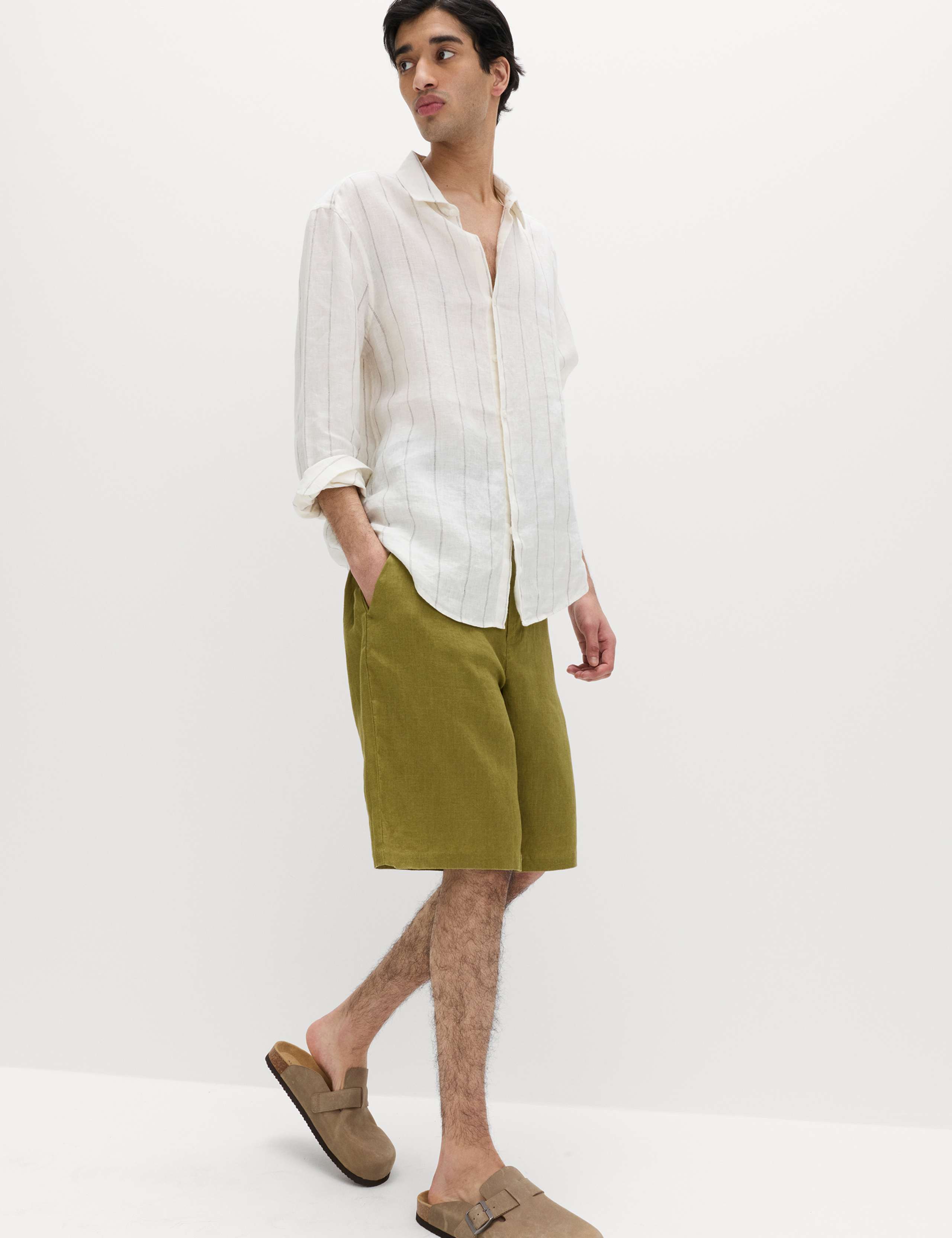 Loose Fit Pure Linen Chino Shorts 4 of 5
