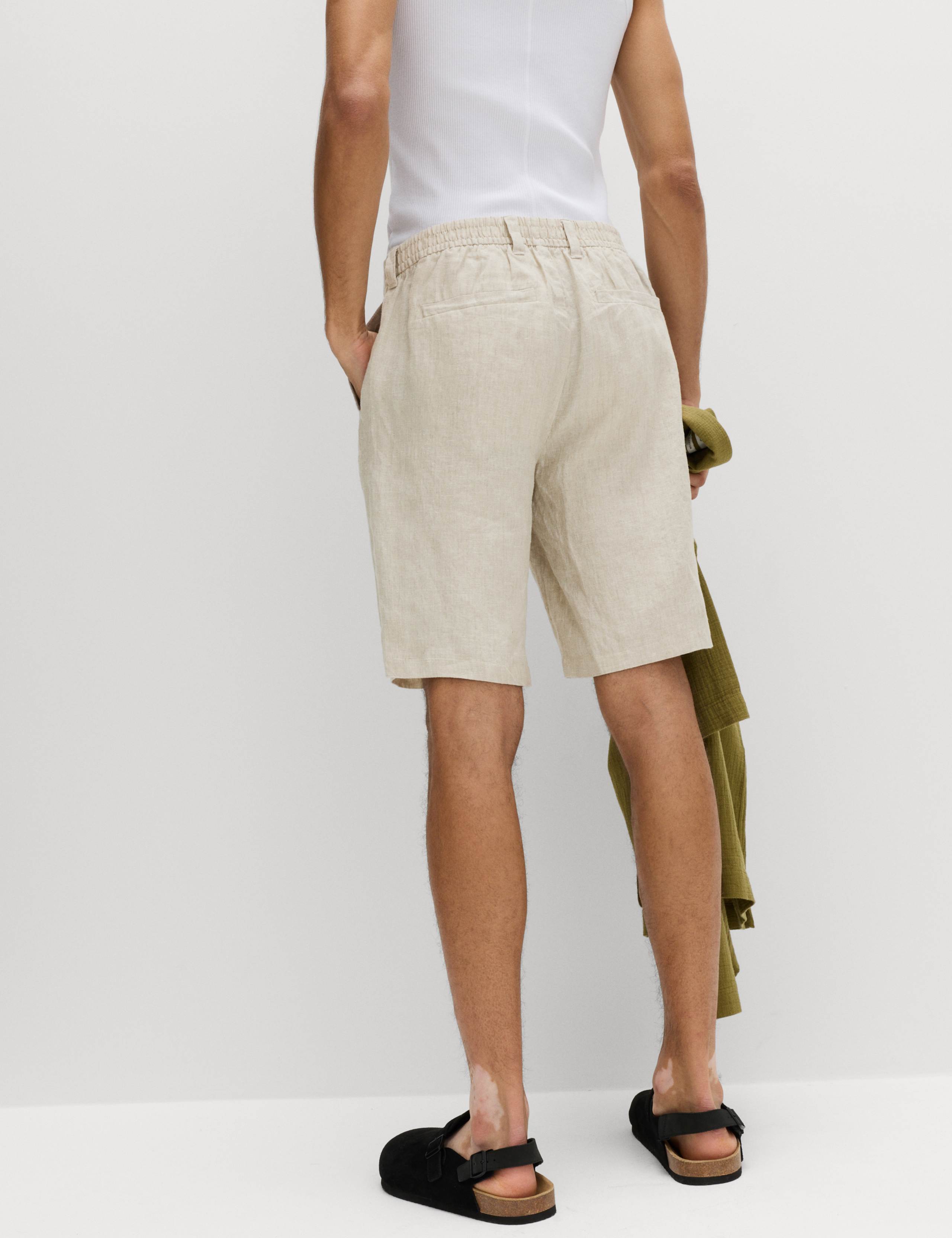 Loose Fit Pure Linen Chino Shorts 3 of 6
