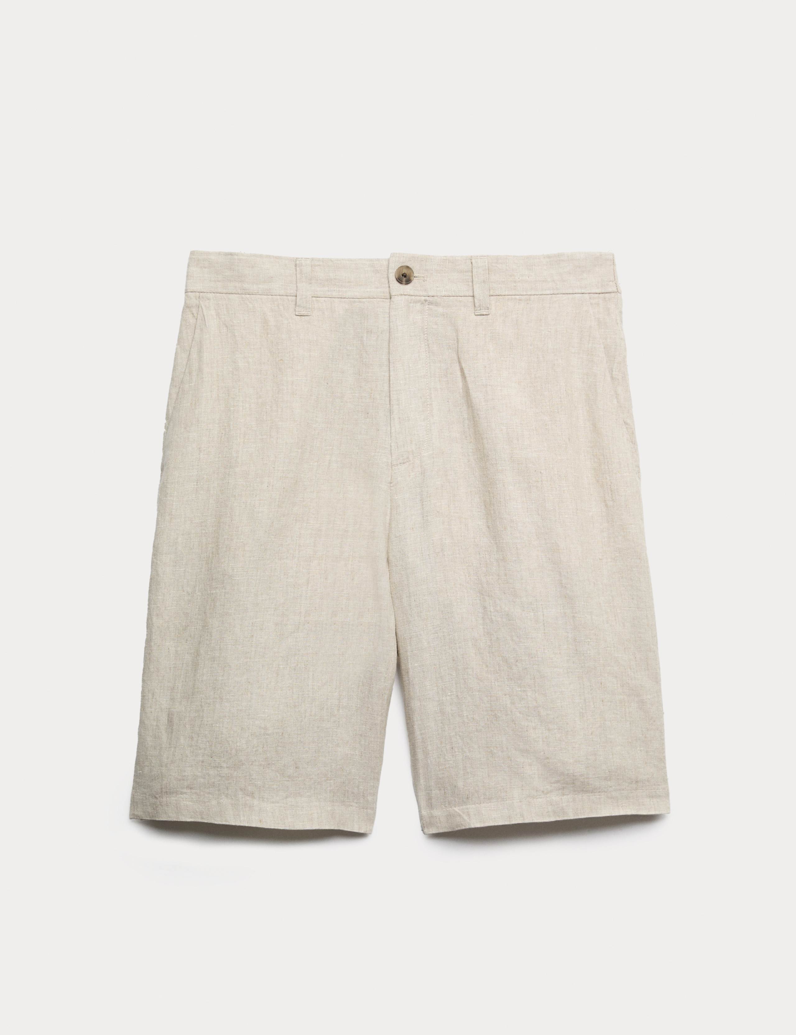 Loose Fit Pure Linen Chino Shorts 2 of 6