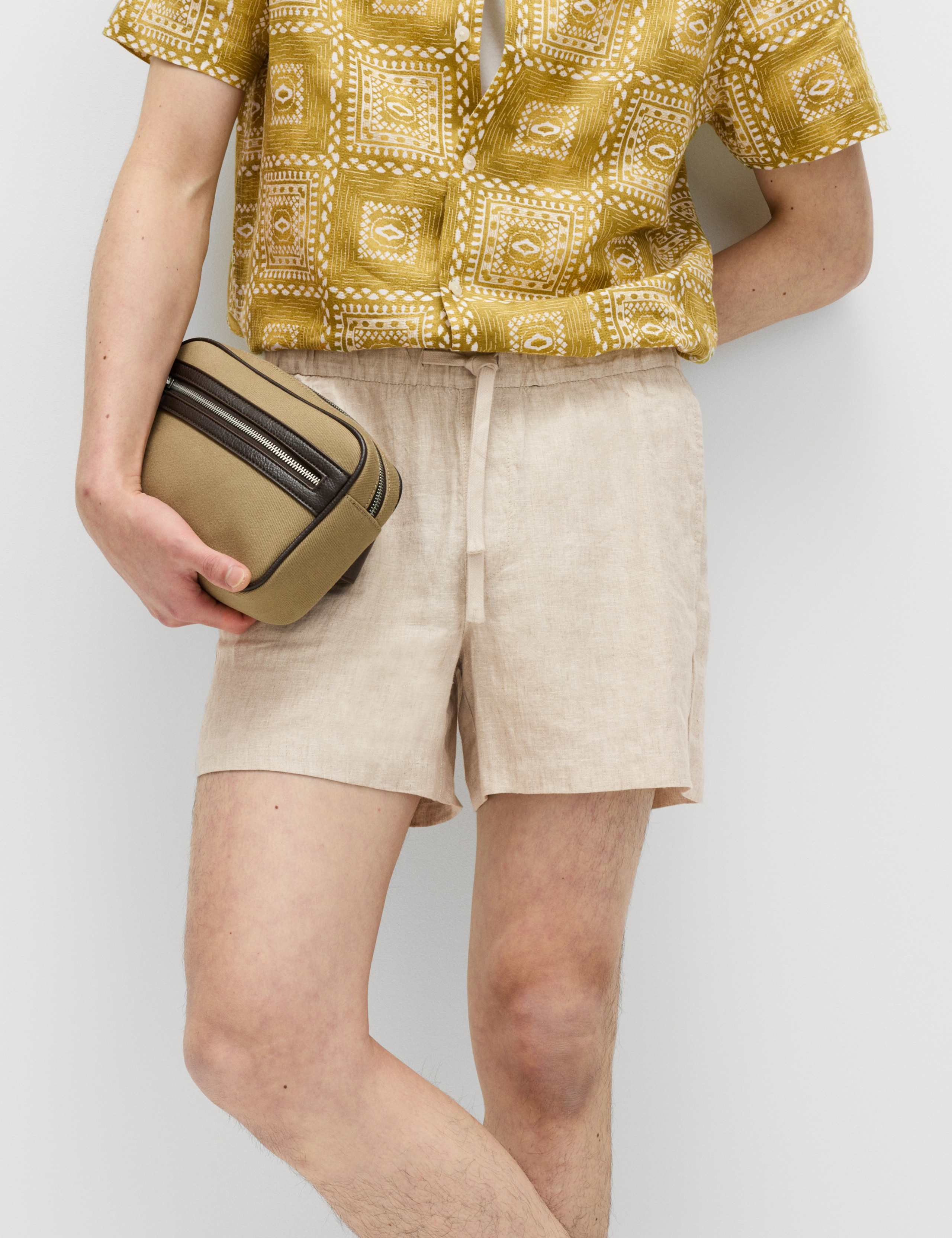 Pure Linen Elasticated Waist Shorts 1 of 7