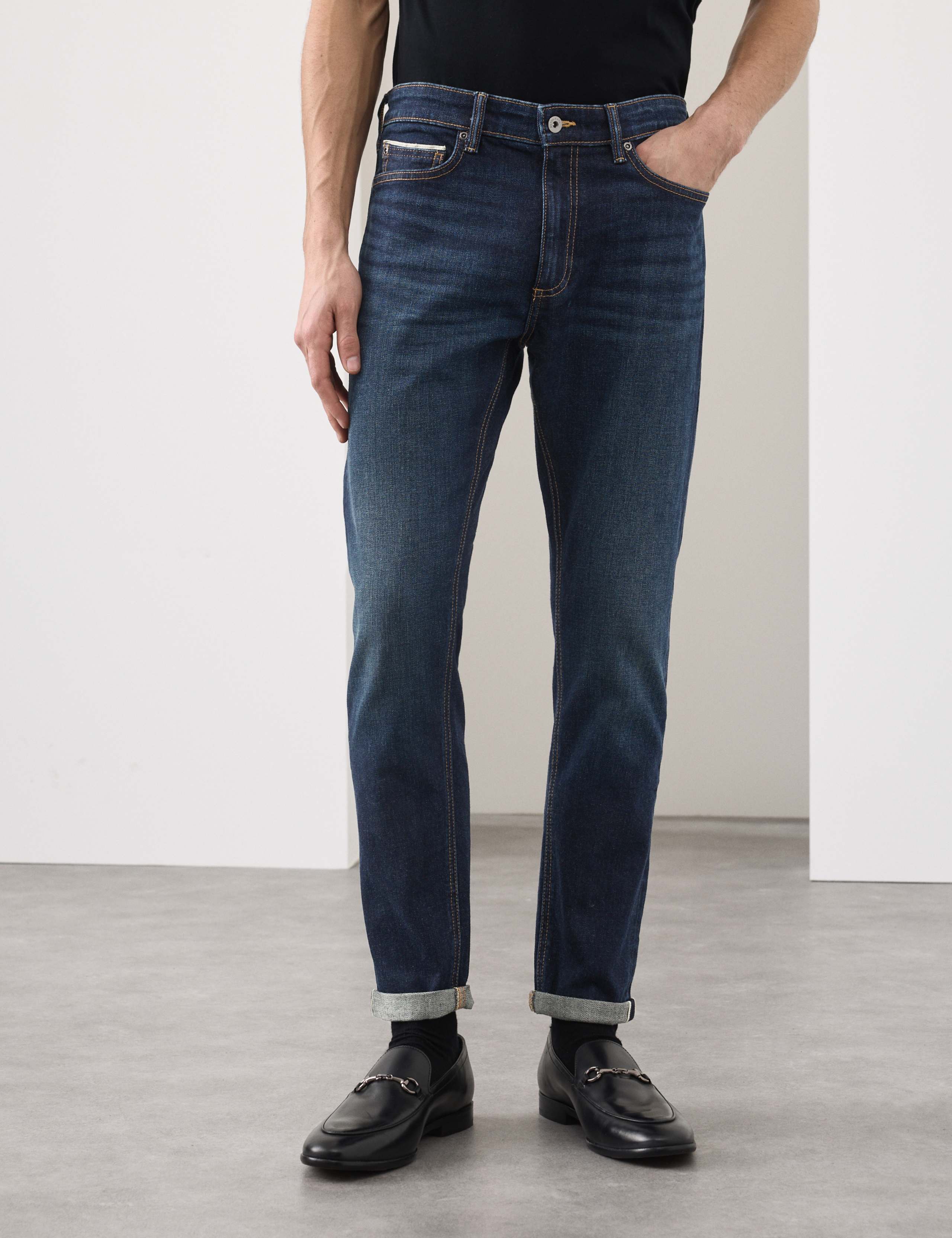 Slim Fit Japanese Selvedge Stretch Jeans 1 of 7