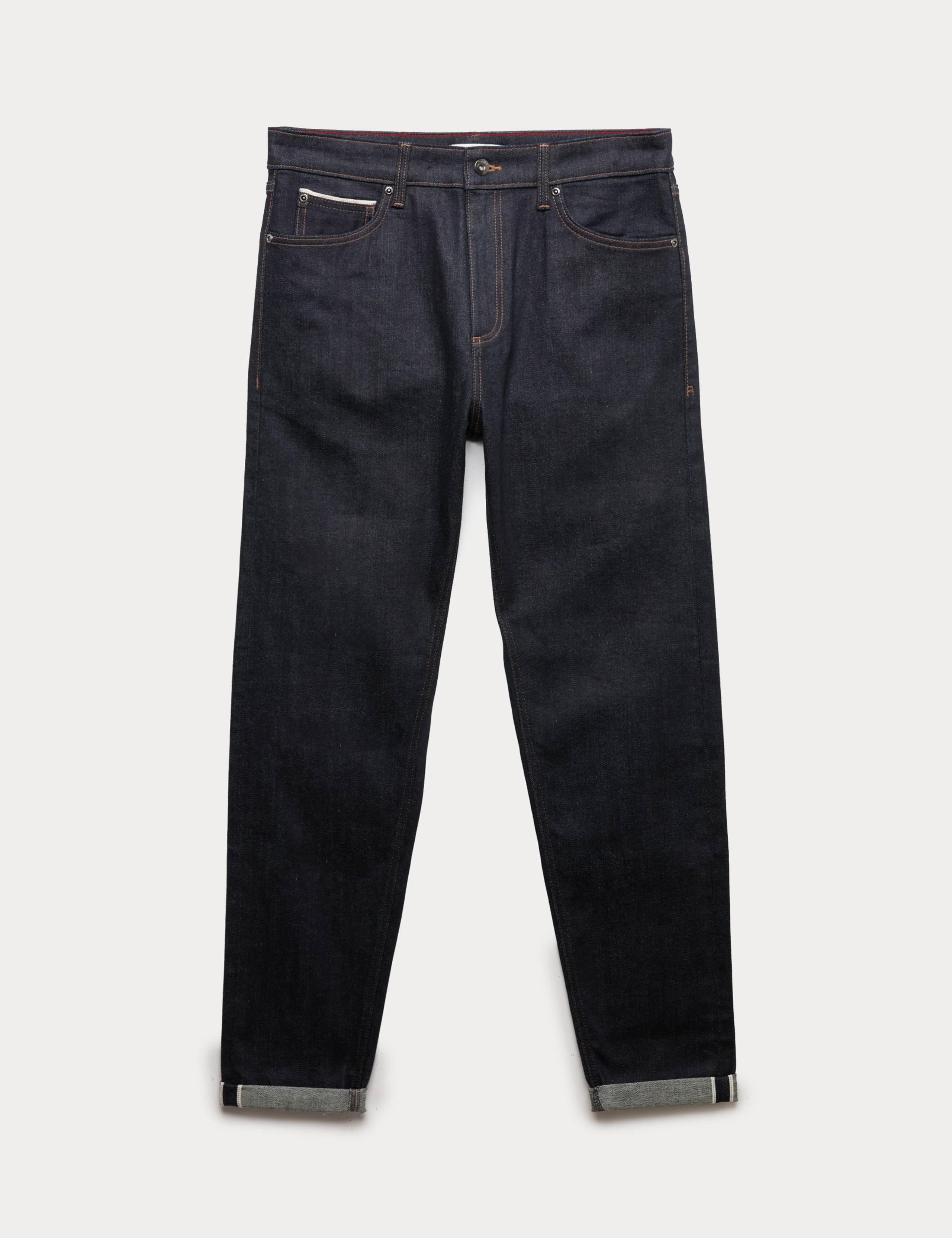 Tapered Fit Japanese Selvedge Stretch Jeans 2 of 7