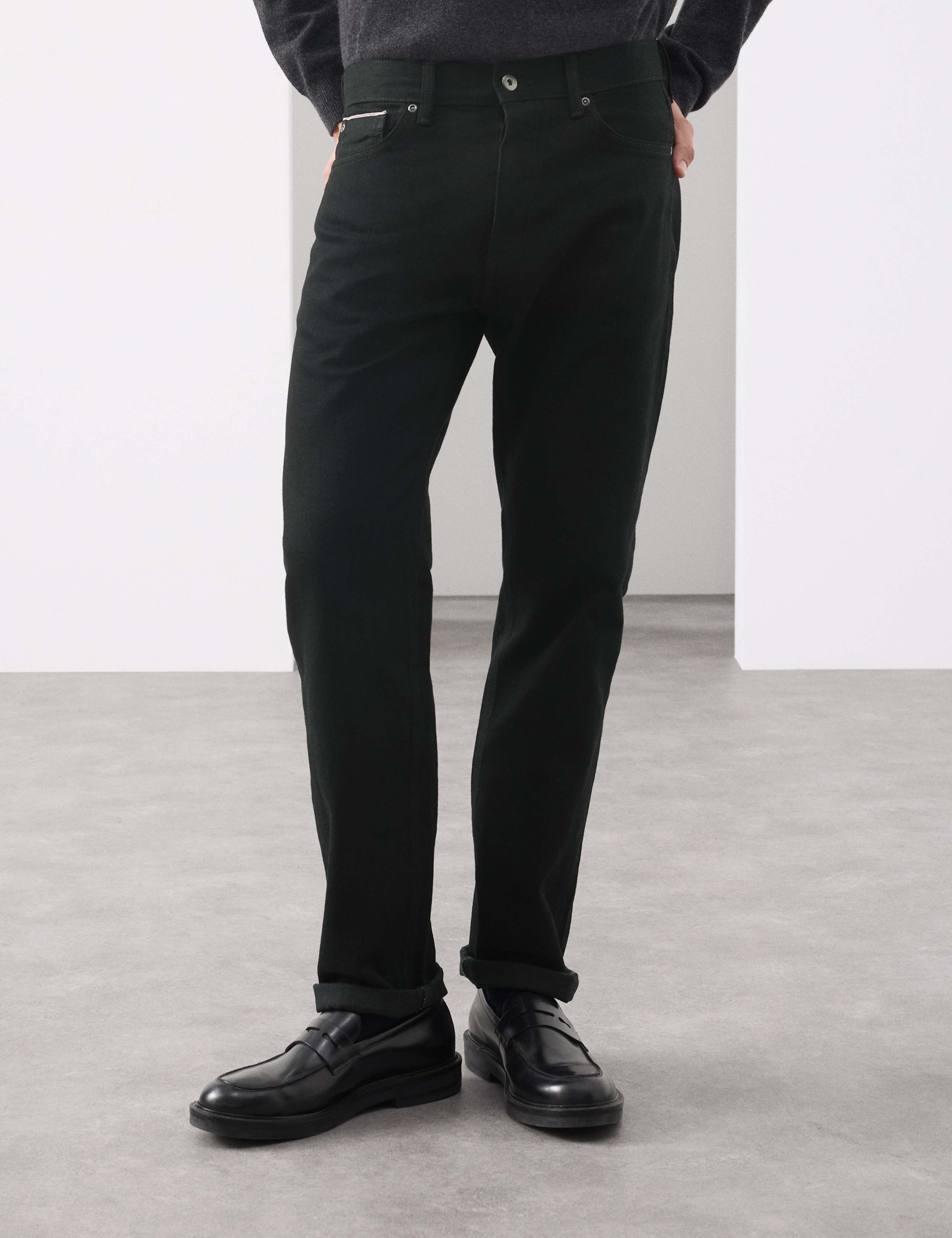 Straight Fit Pure Cotton Selvedge Jeans 1 of 6