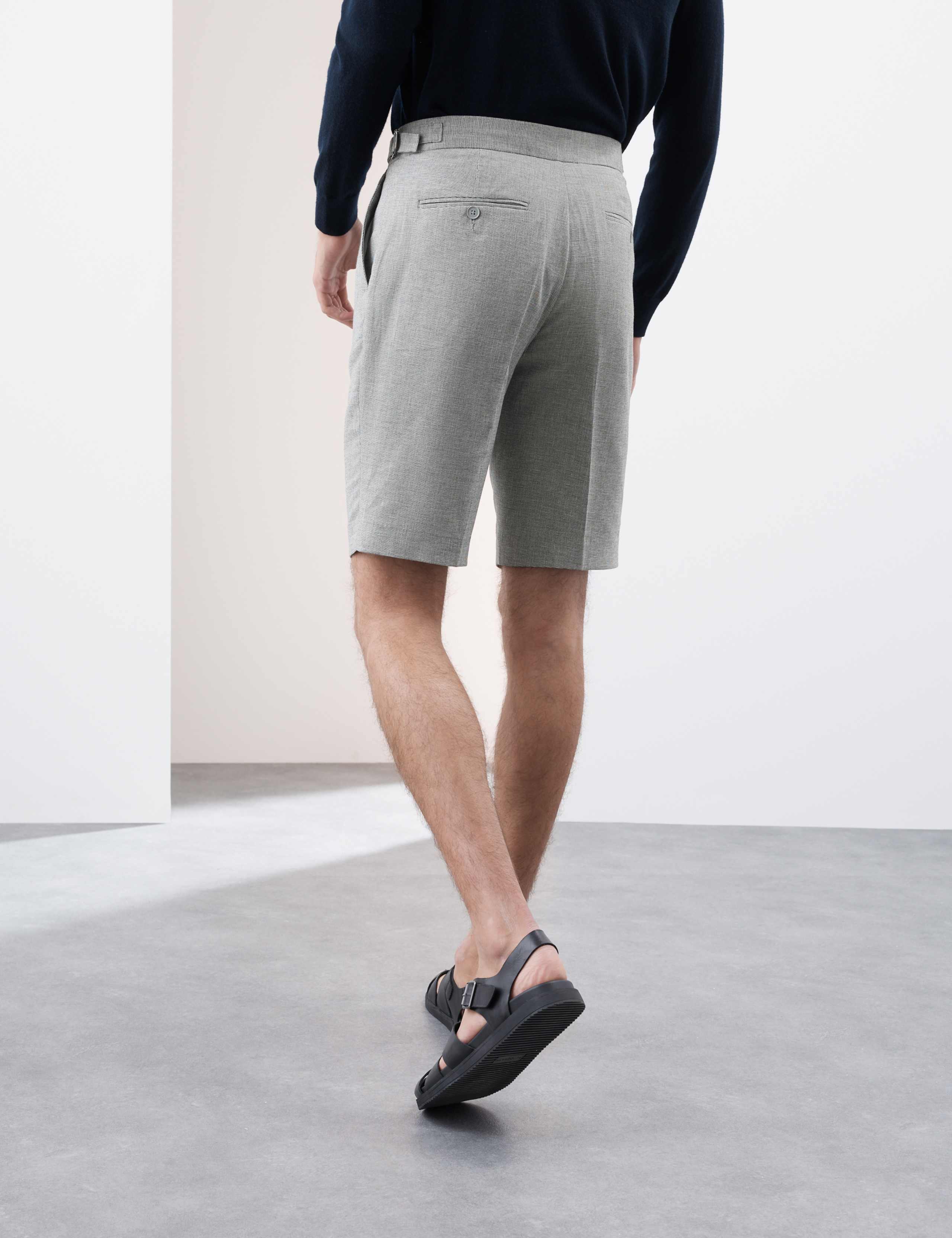 Cotton Blend Textured Stretch Shorts 5 of 5