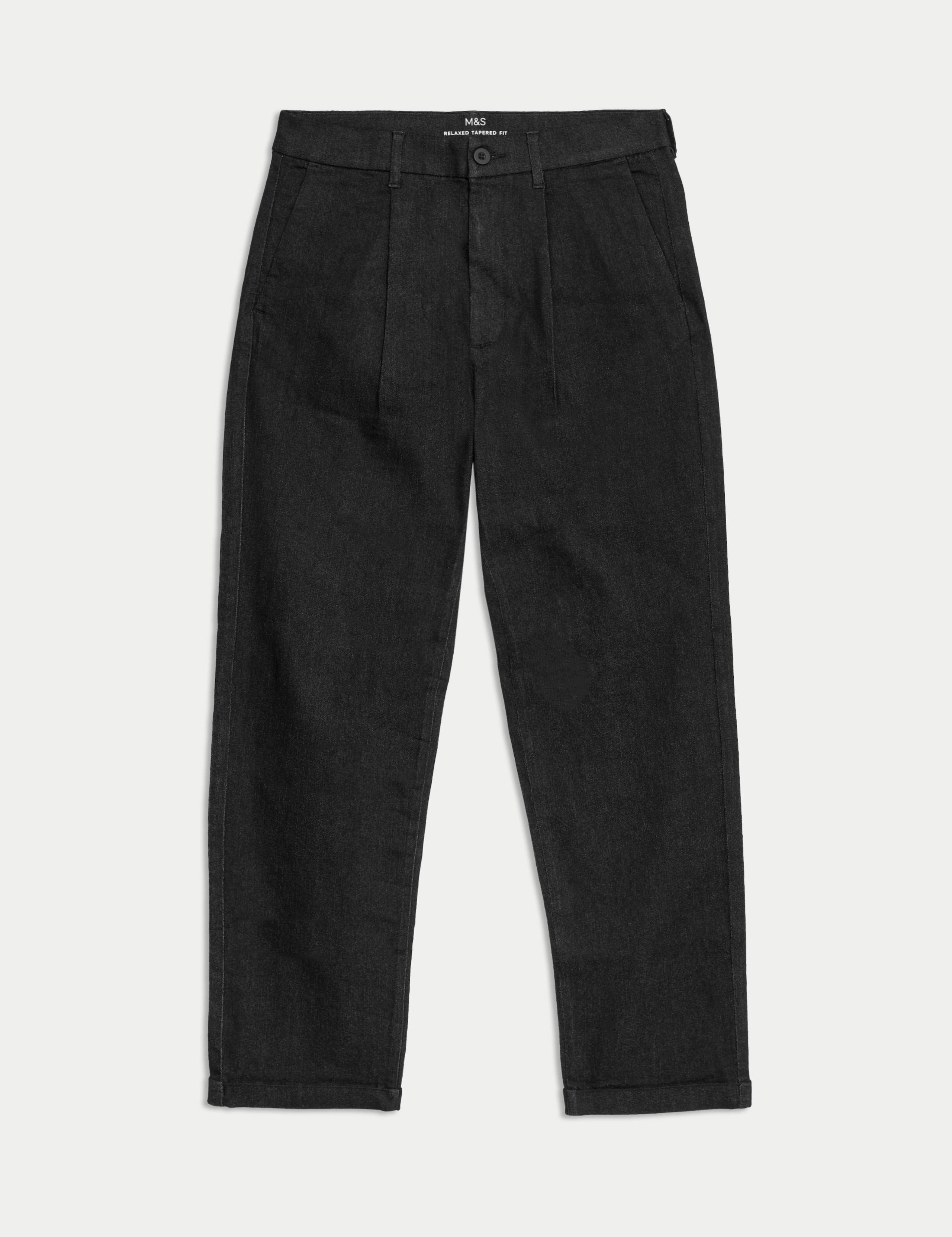 Relaxed Tapered Fit Single Pleat Jeans 2 of 6
