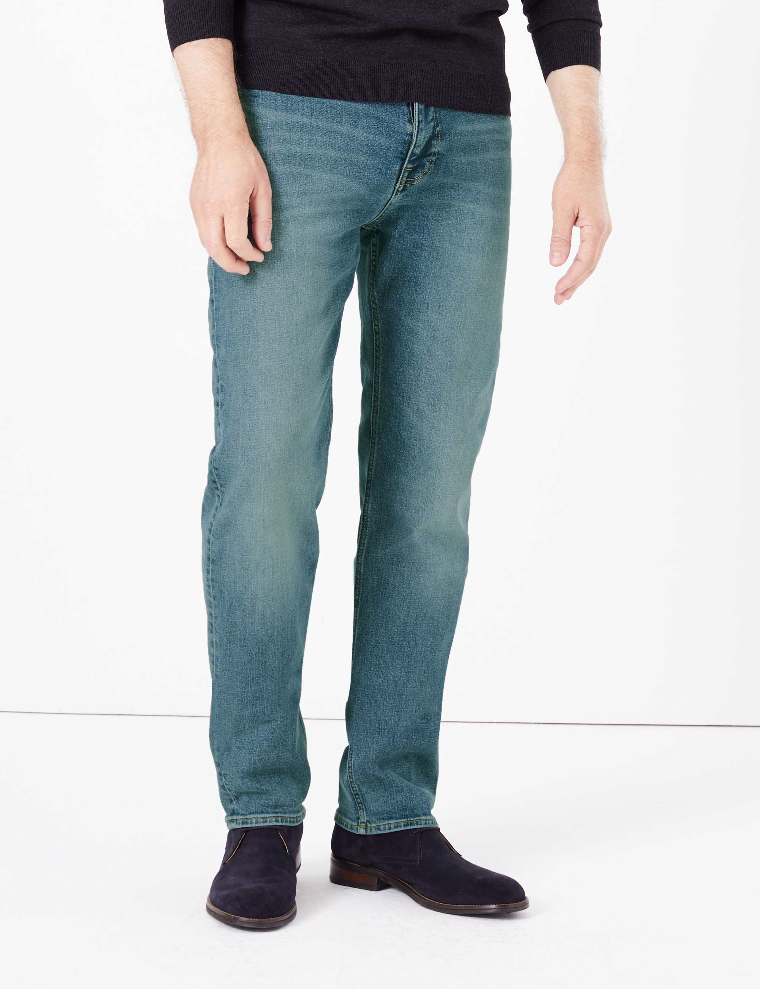 Straight Fit Vintage Wash Stretch Jeans 1 of 7