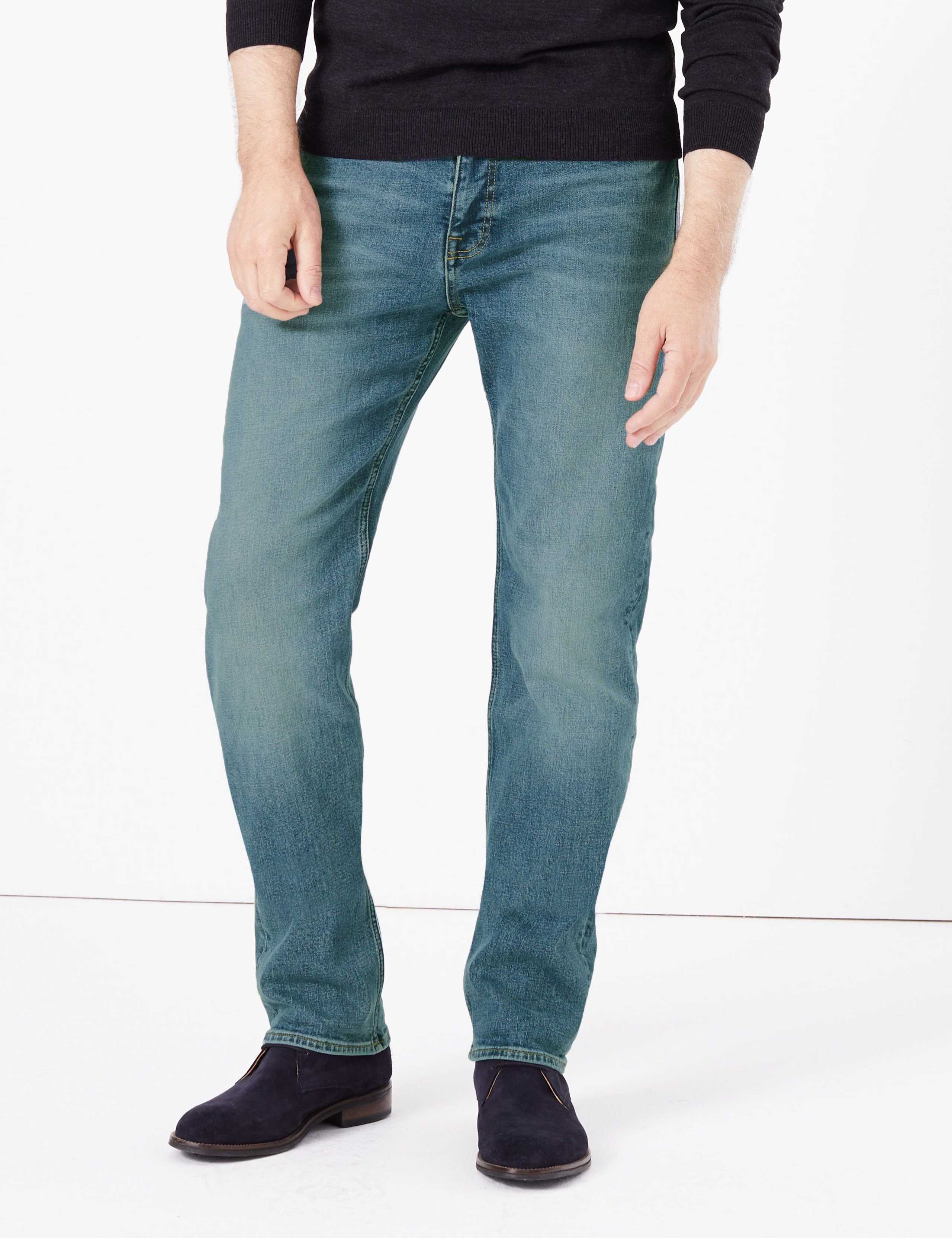 Straight Fit Vintage Wash Stretch Jeans 3 of 7
