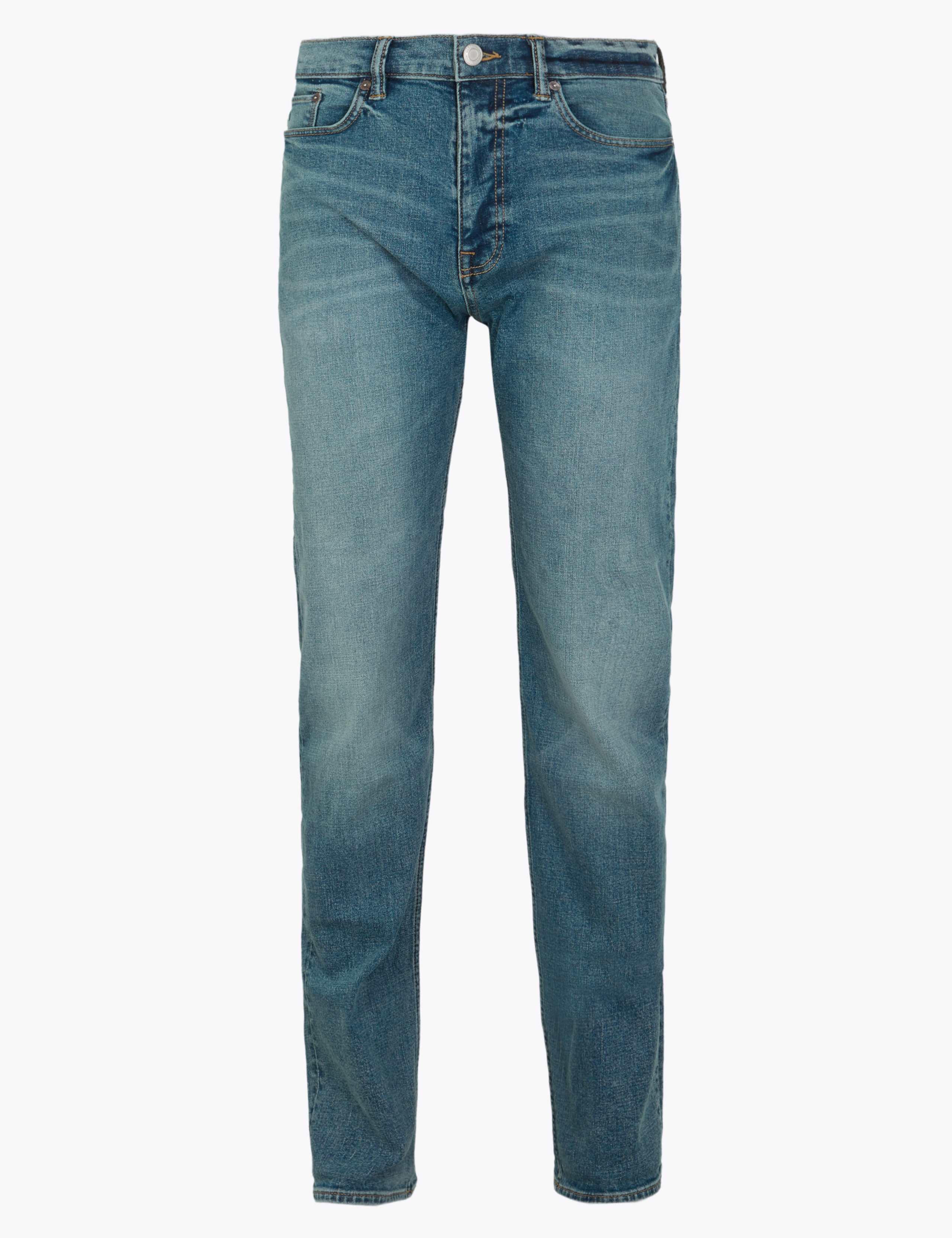 Straight Fit Vintage Wash Stretch Jeans 2 of 7