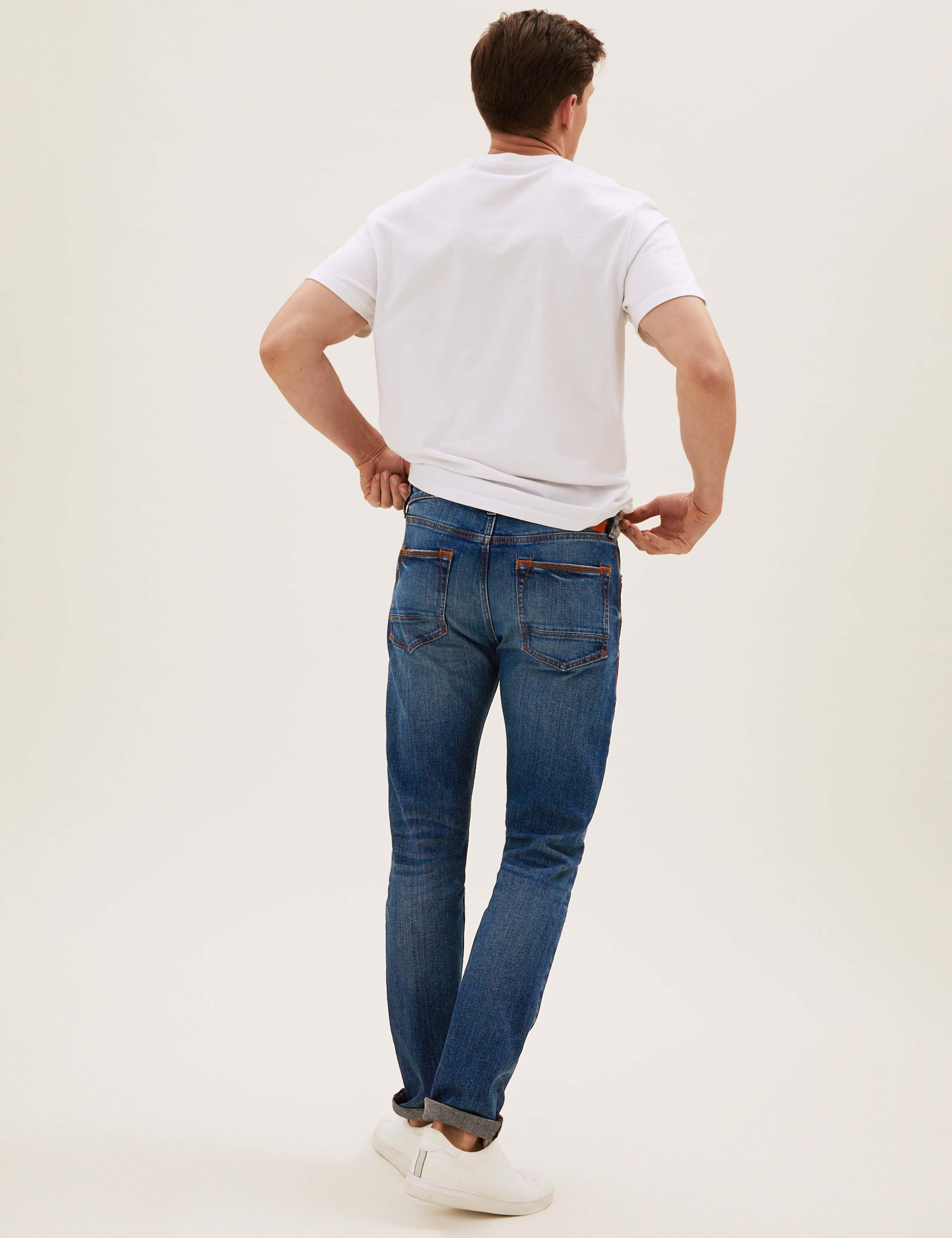 Slim Fit Vintage Wash Stretch Jeans 3 of 3