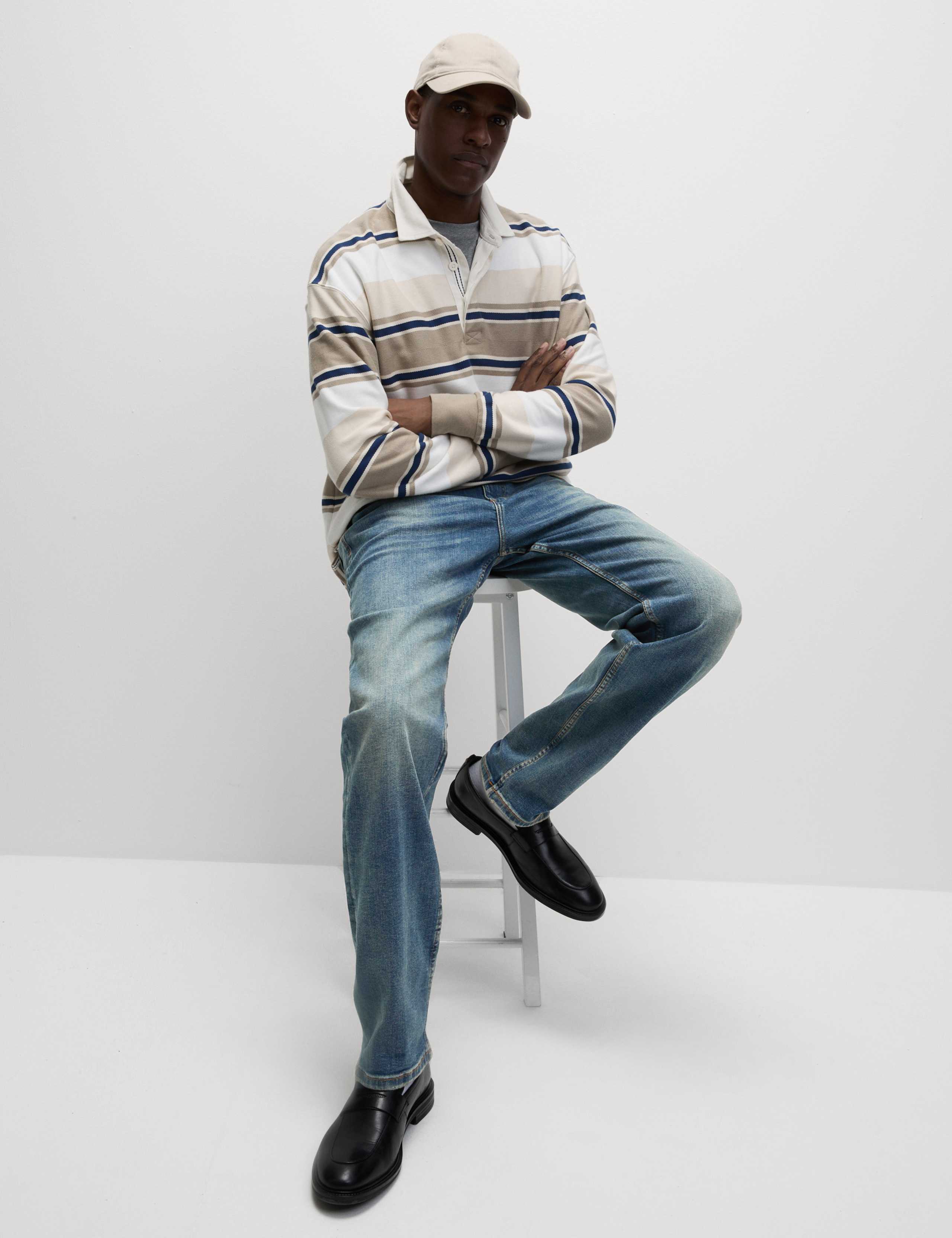 Straight Fit Vintage Wash Stretch Jeans 1 of 5