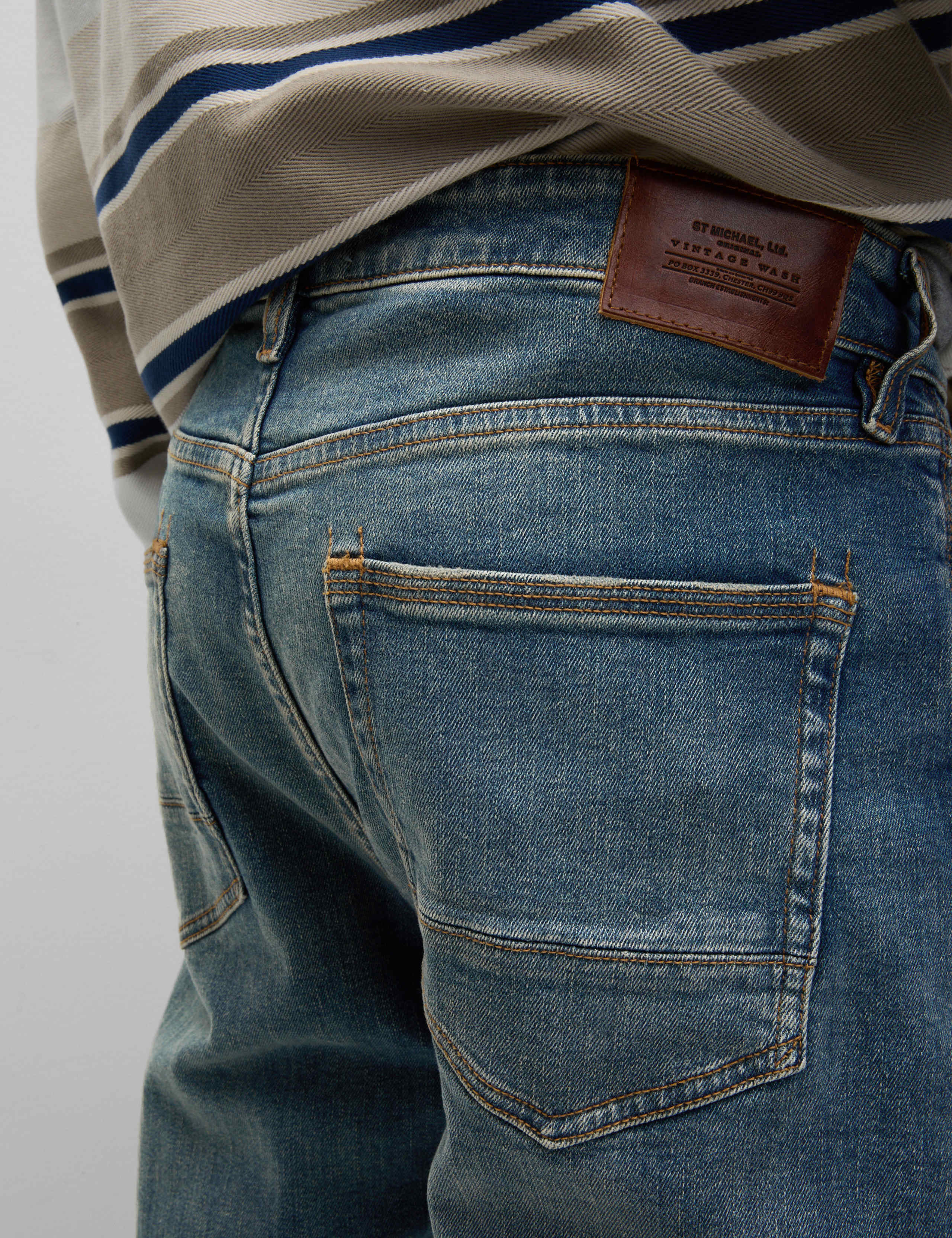 Straight Fit Vintage Wash Stretch Jeans 4 of 5