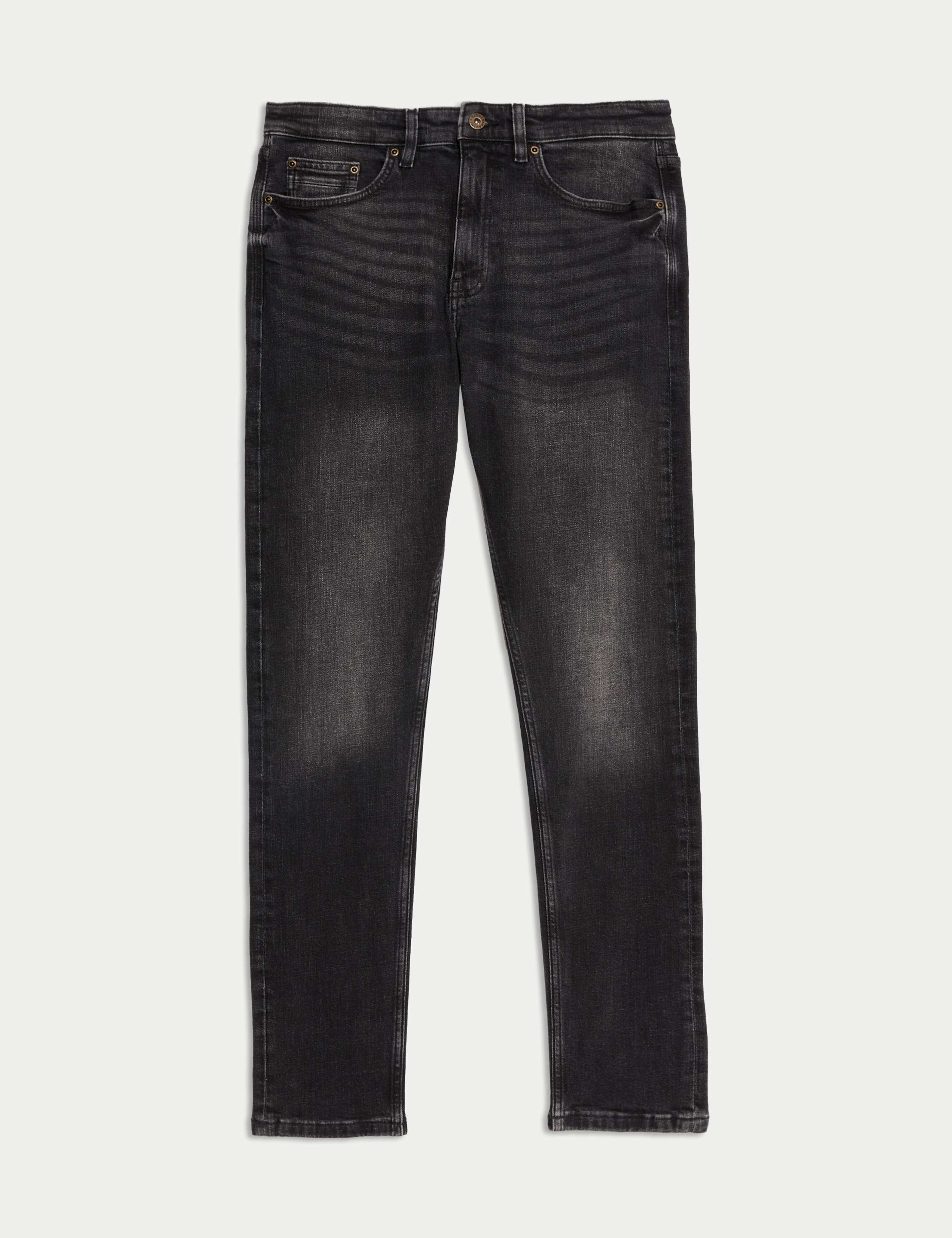 Slim Fit Vintage Wash Crosshatch Jeans 2 of 6