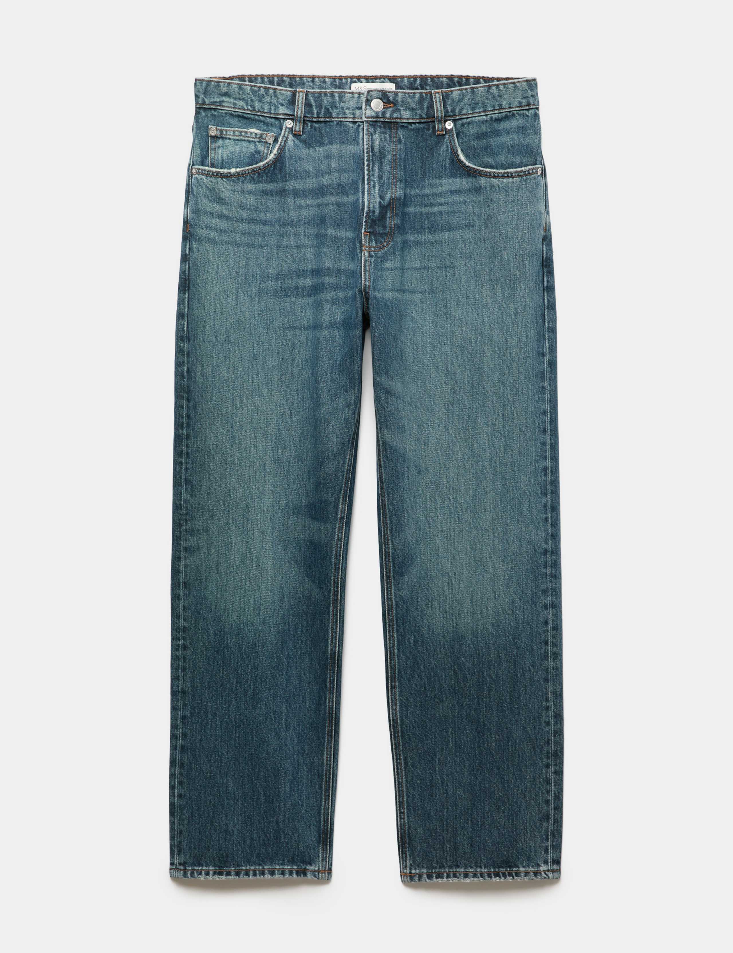 Straight Fit Pure Cotton Heavyweight Jeans 2 of 7