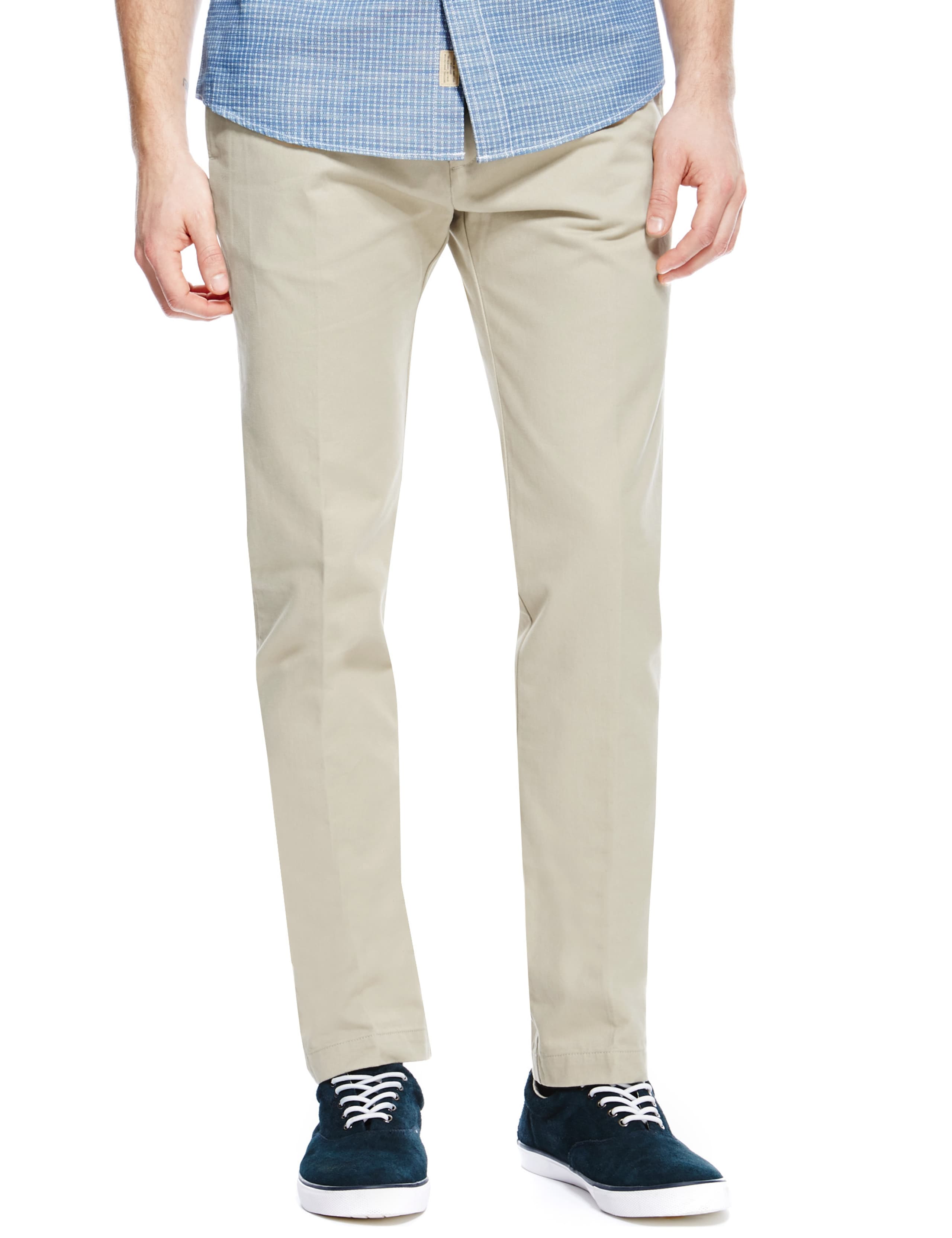 Pure Cotton Belted Straight Leg Chinos 1 of 3