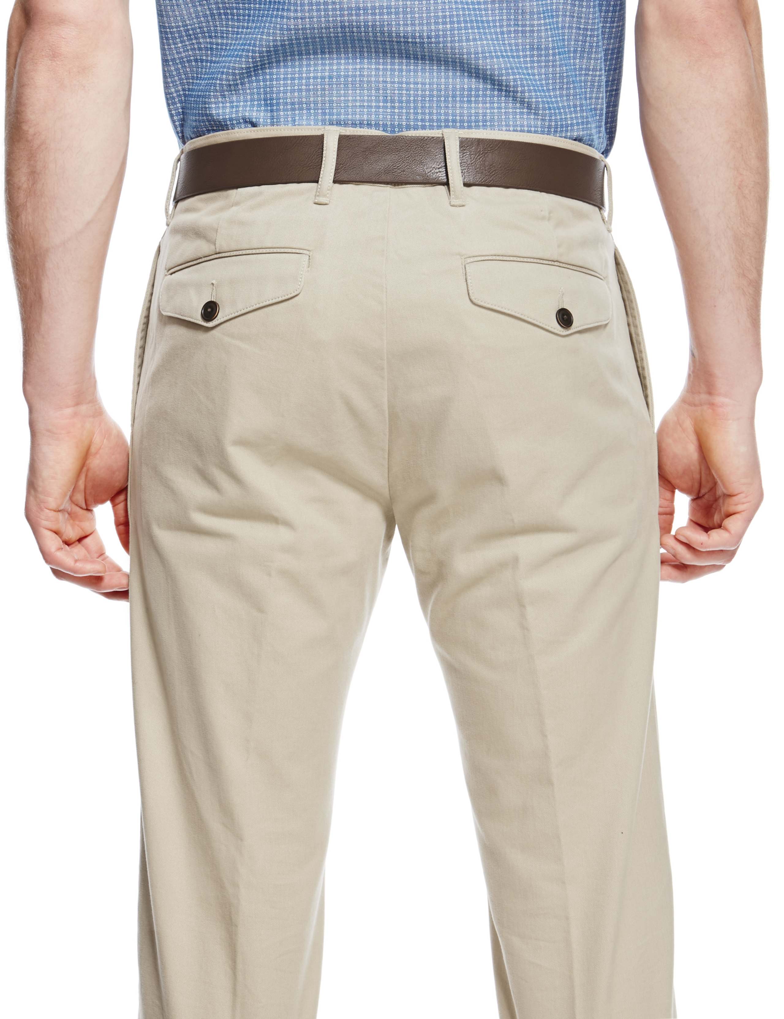 Pure Cotton Belted Straight Leg Chinos 3 of 3