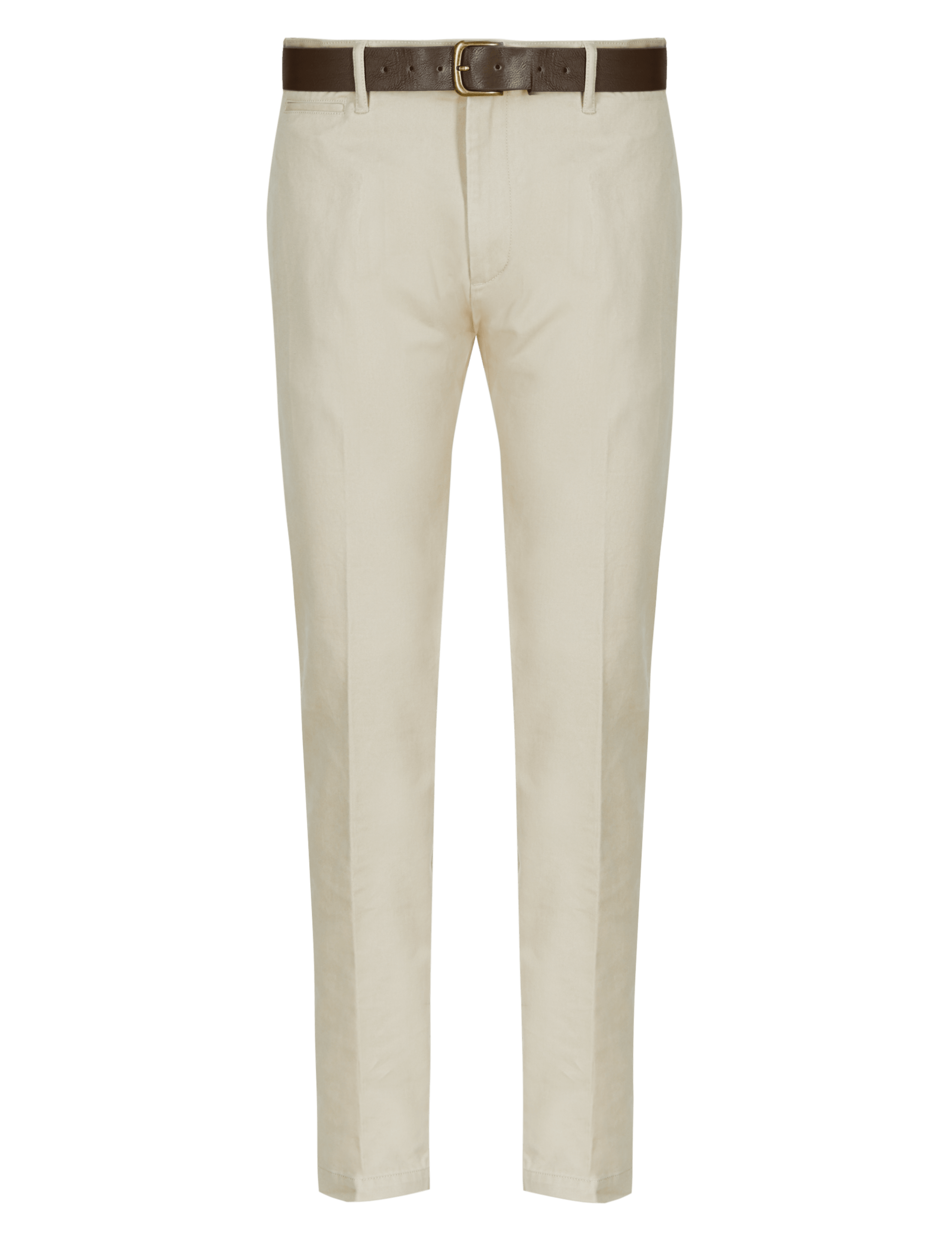 Pure Cotton Belted Straight Leg Chinos 2 of 3