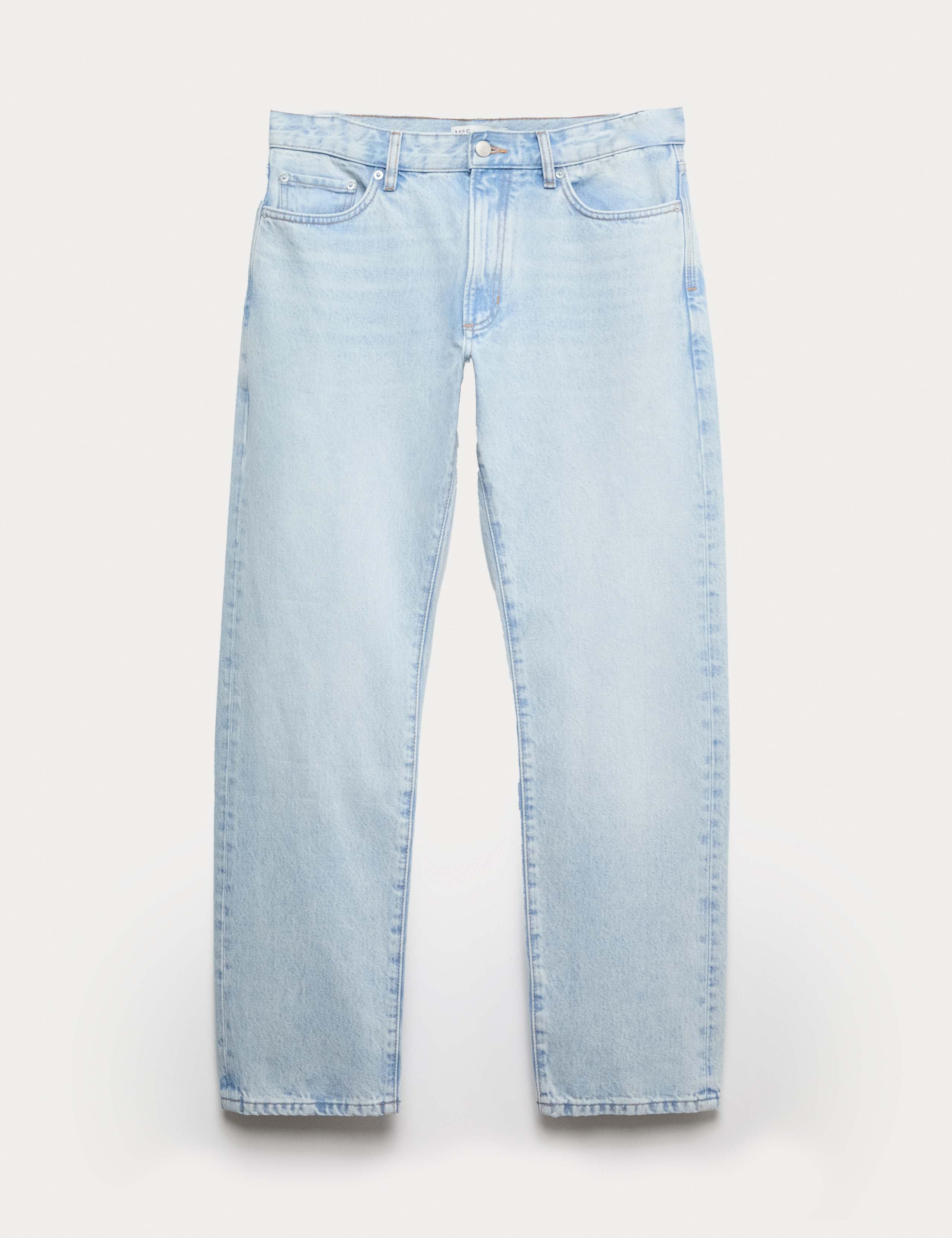 Straight Fit Bleached Denim Jeans 2 of 6