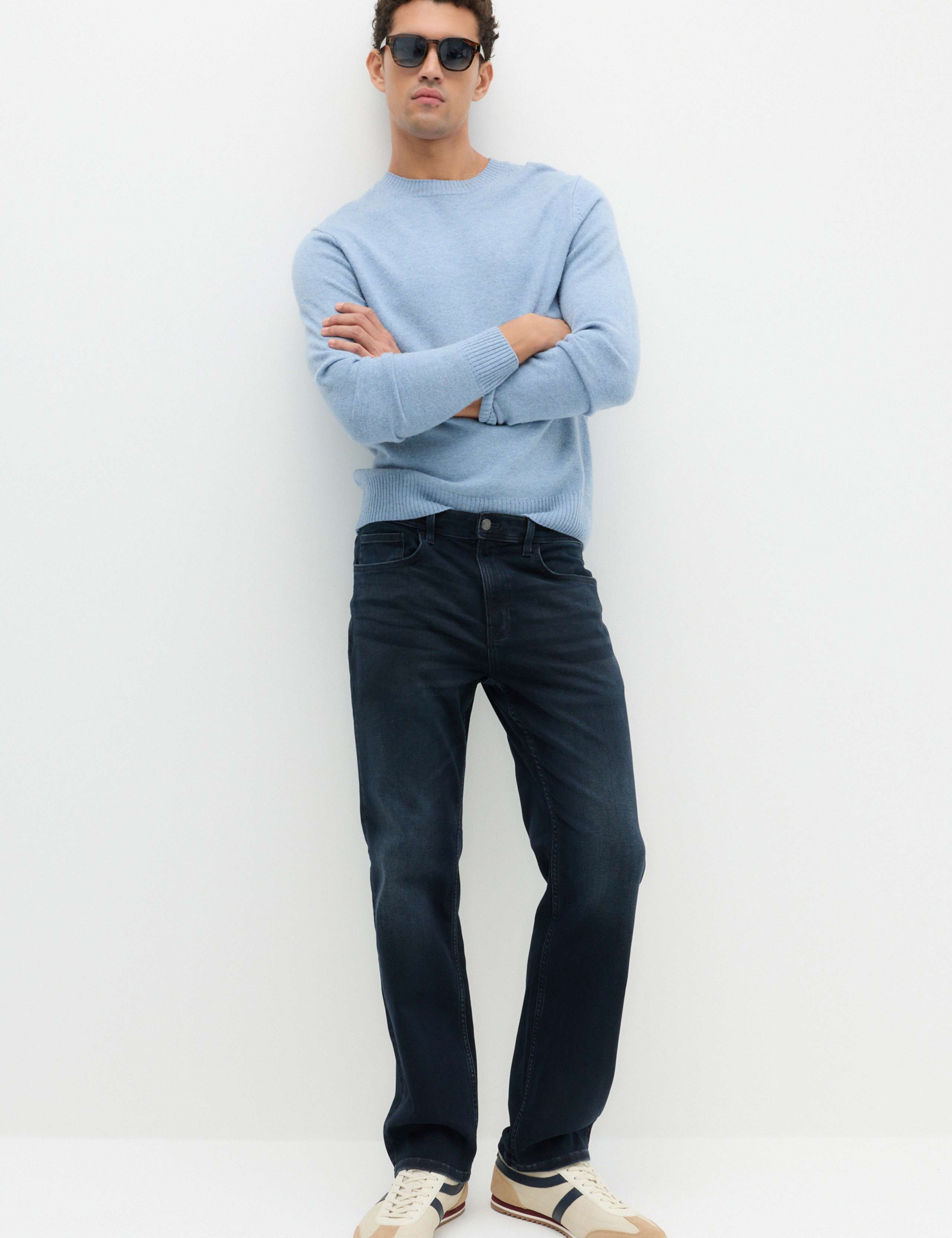 Straight Fit Textured Comfort Stretch Jeans 6 of 6